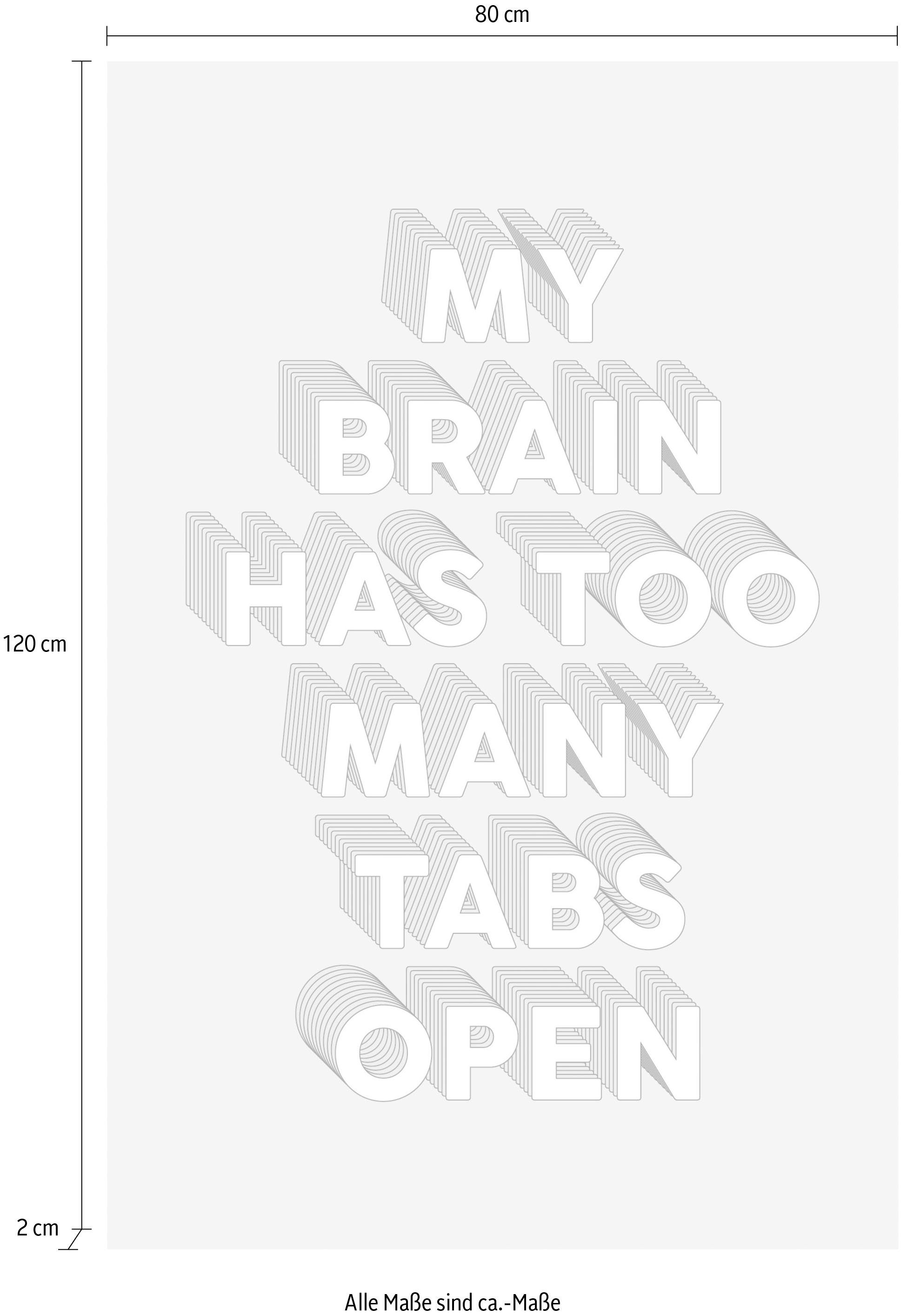 queence Artprint op linnen Quote Brain Premium canvasstof, handgemaakt in Duitsland