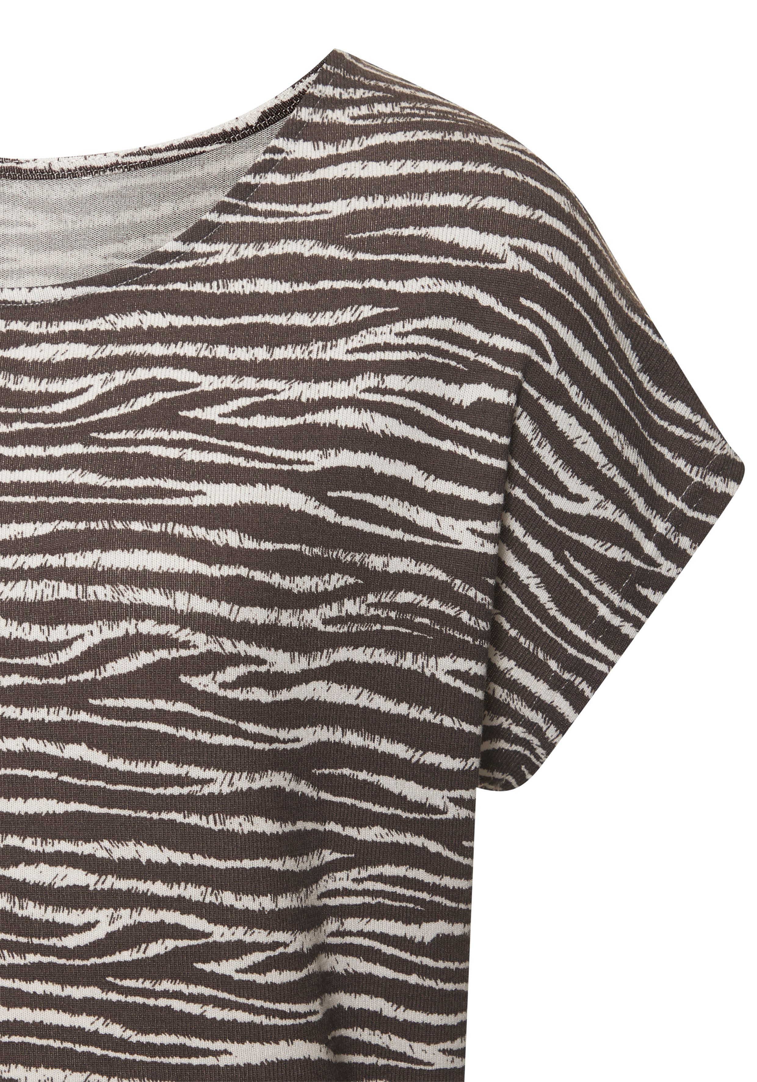 Lascana Shirt met korte mouwen Met modieus zebra-patroon