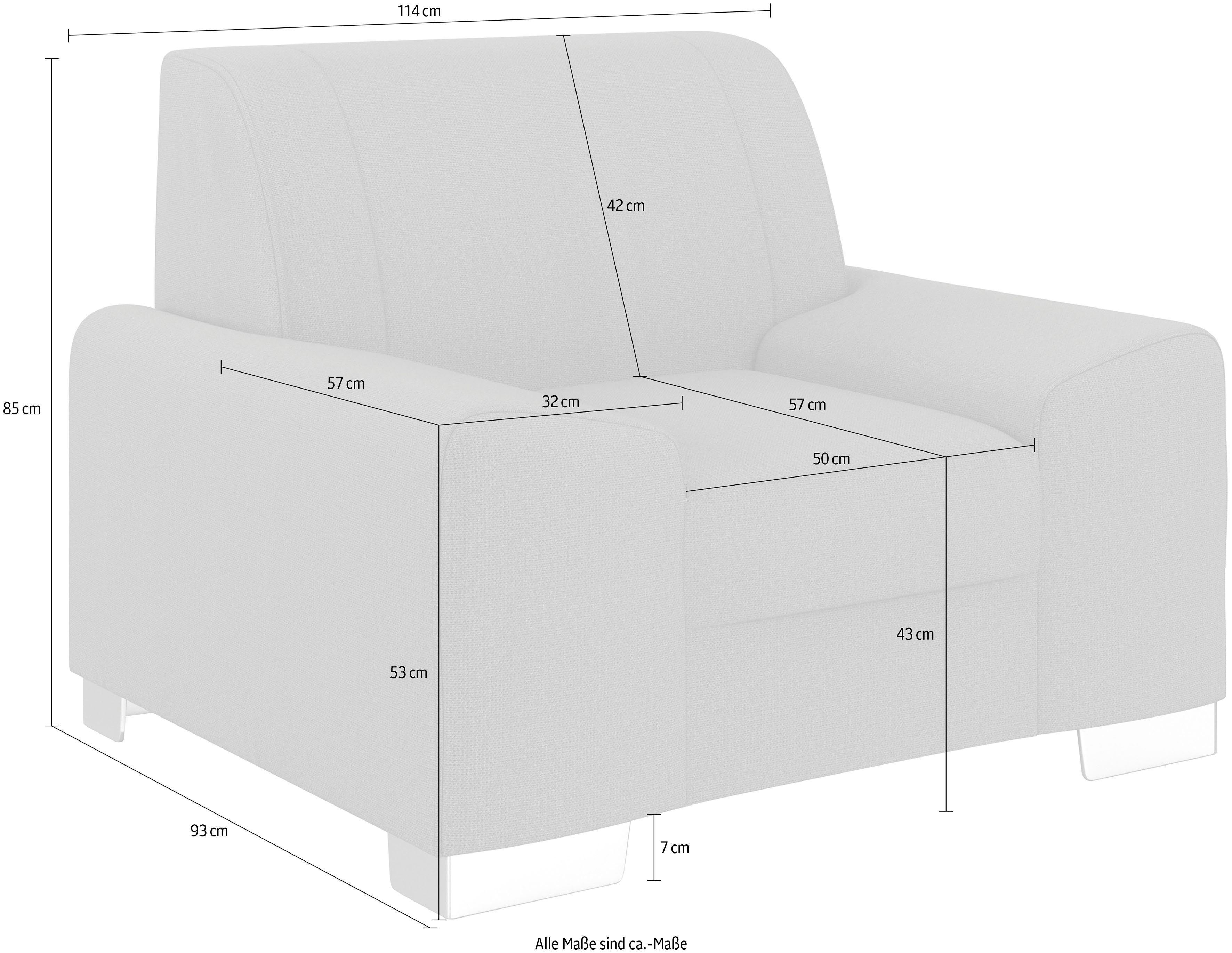 DOMO collection Fauteuil Anzio optioneel met veerkern