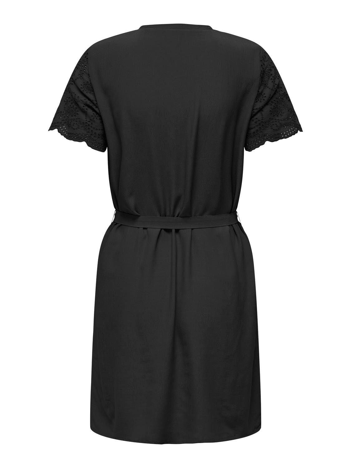 Only Mini-jurk ONLJODIE ROU SS V-NECK DRESS WVN