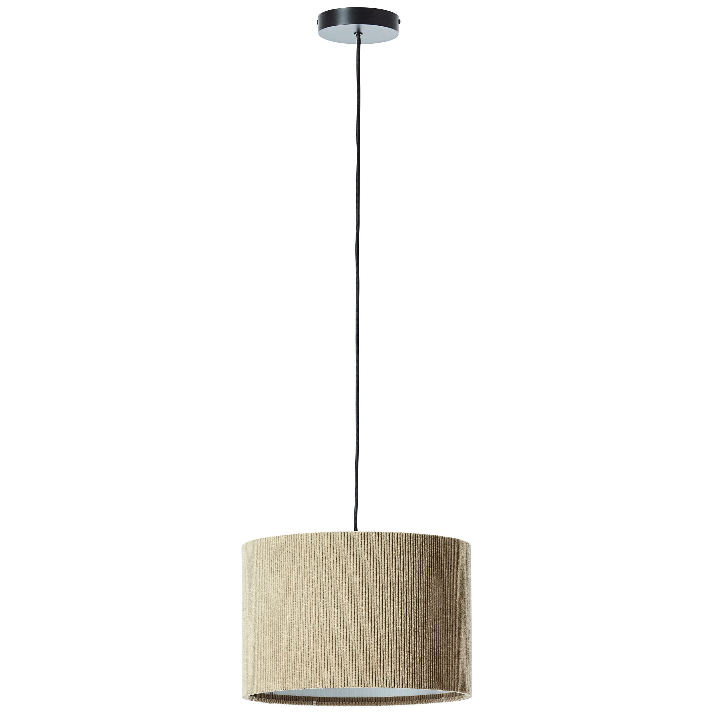Brilliant Leuchten Hanglamp TONY met cord-lampenscherm, 150 x 35 cm, e27, inkortbaar, textiel