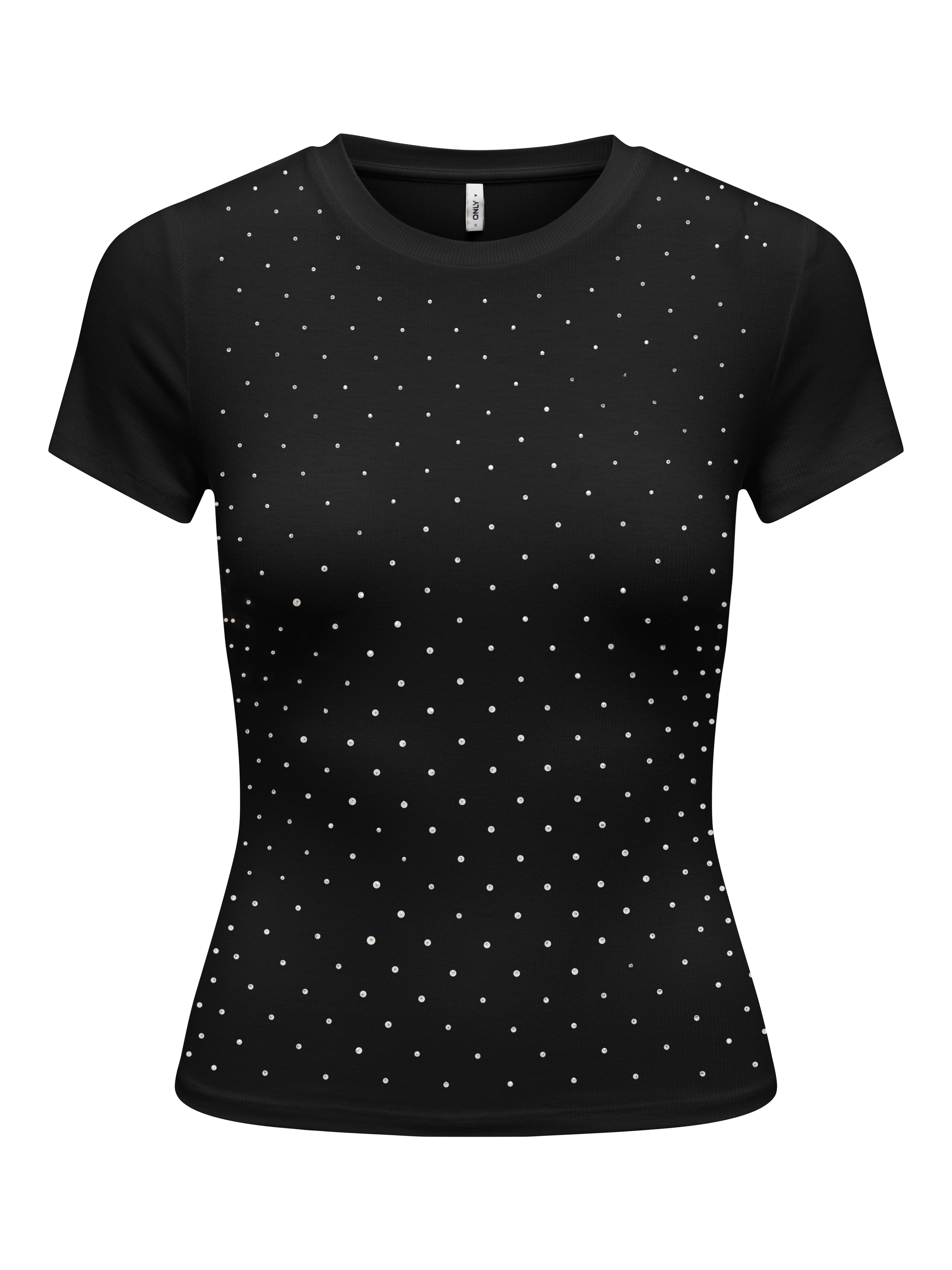 Only Shirt met korte mouwen ONLARNHEM S/S RHINESTONE TOP JRS