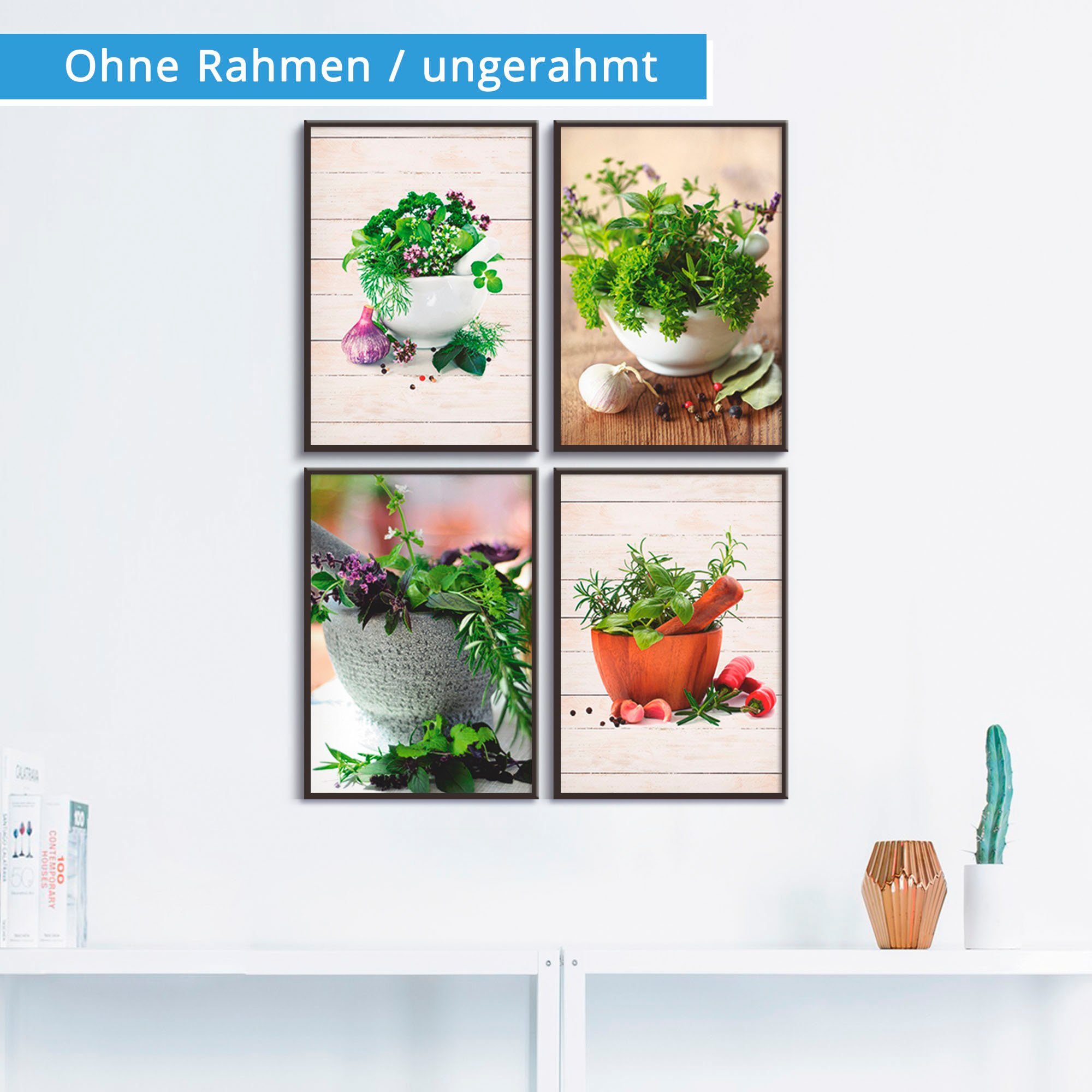 Artland Poster Verse kruiden en specerijen Poster, artprint, wandposter (4 stuks)
