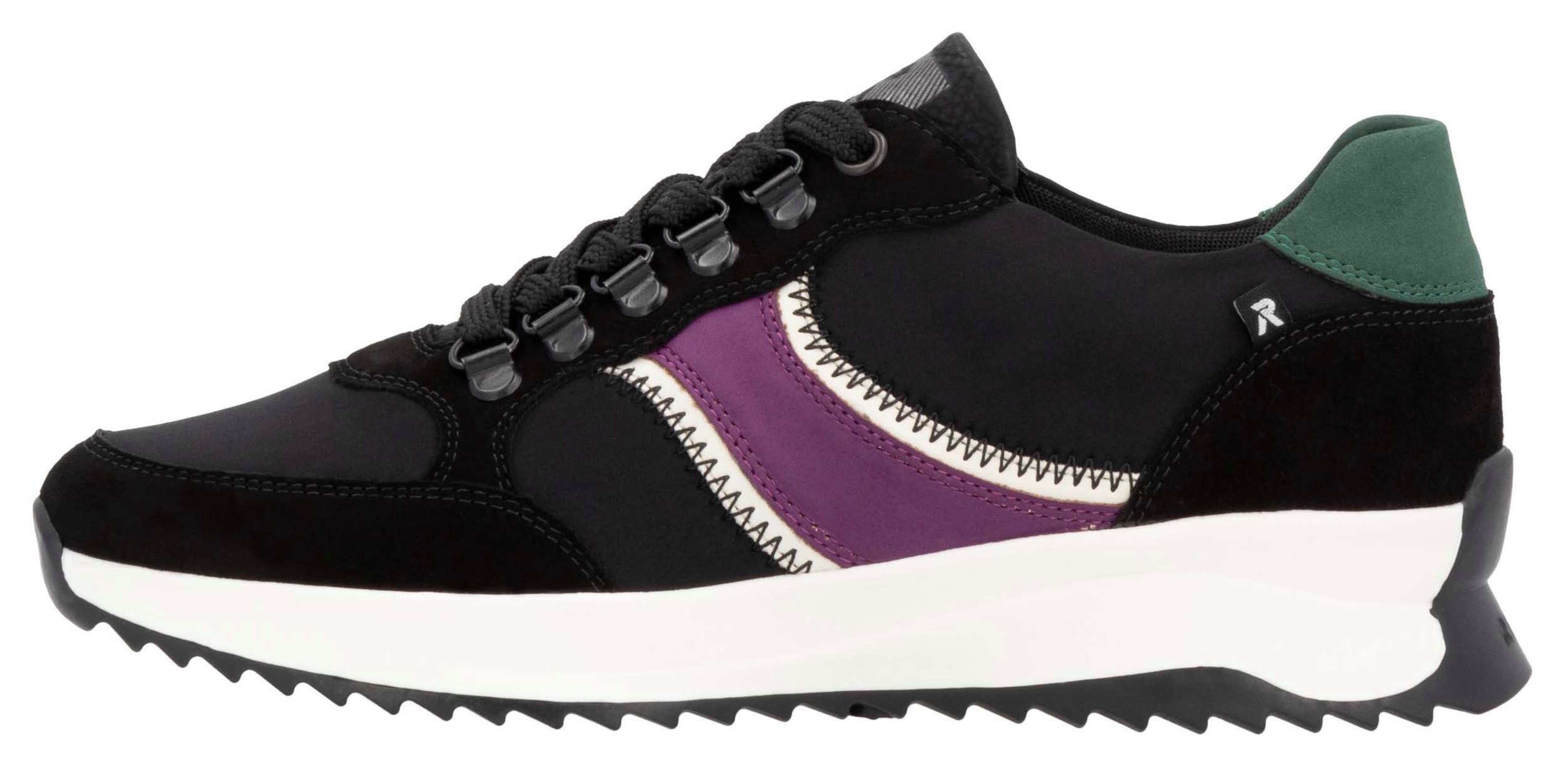 Rieker EVOLUTION Sneakers , vrijetijdsschoen, lage schoen, veterschoen met modieuze contrasterende afwerkingen