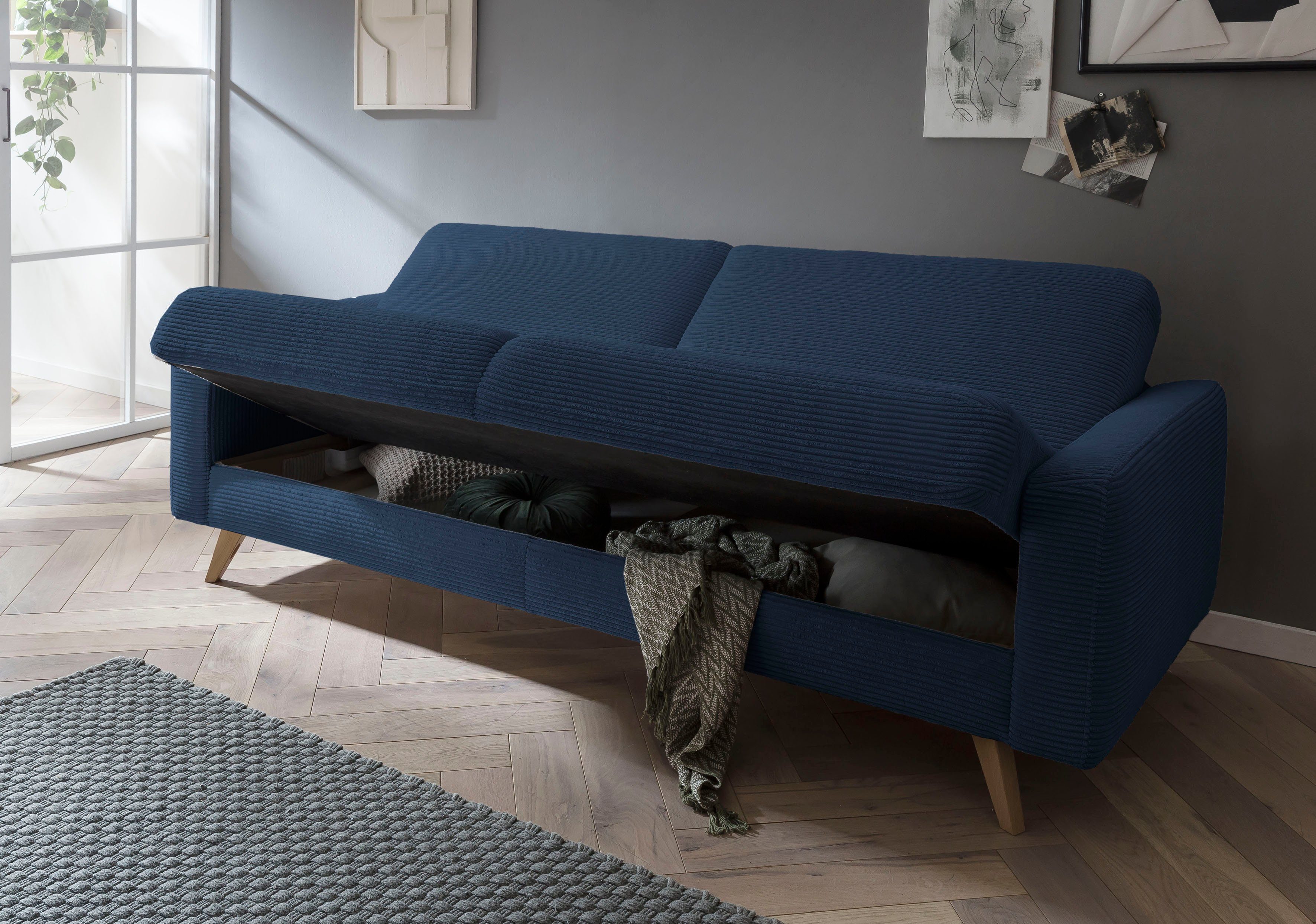 exxpo - sofa fashion 3-zitsbank Samso, elegant en comfortabel, actuele cord bekleding, kantelbank
