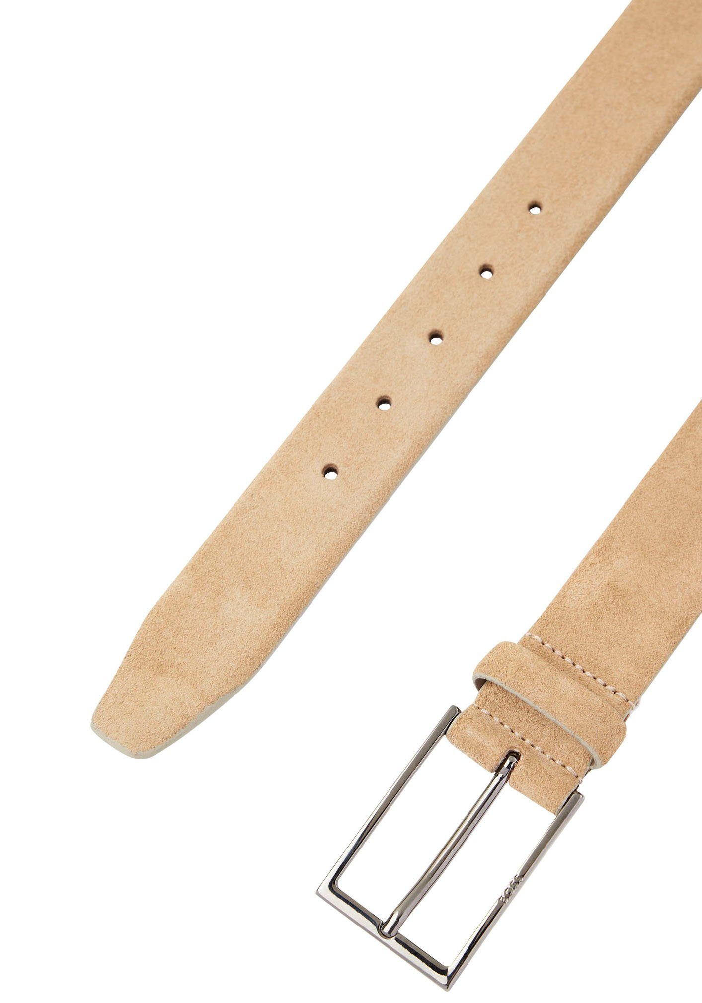 Boss Leren riem Calindo van suedeleer met metalen logo-sluiting