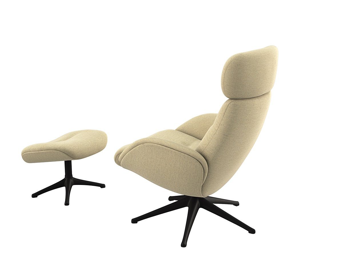 FLEXLUX Relaxfauteuil Elegant, relaxfauteuil, verstelbare rugleuning en hoofdsteun Eersteklas comfort, rug- en hoofdsteunverstelling, draaibaar, zwarte voet