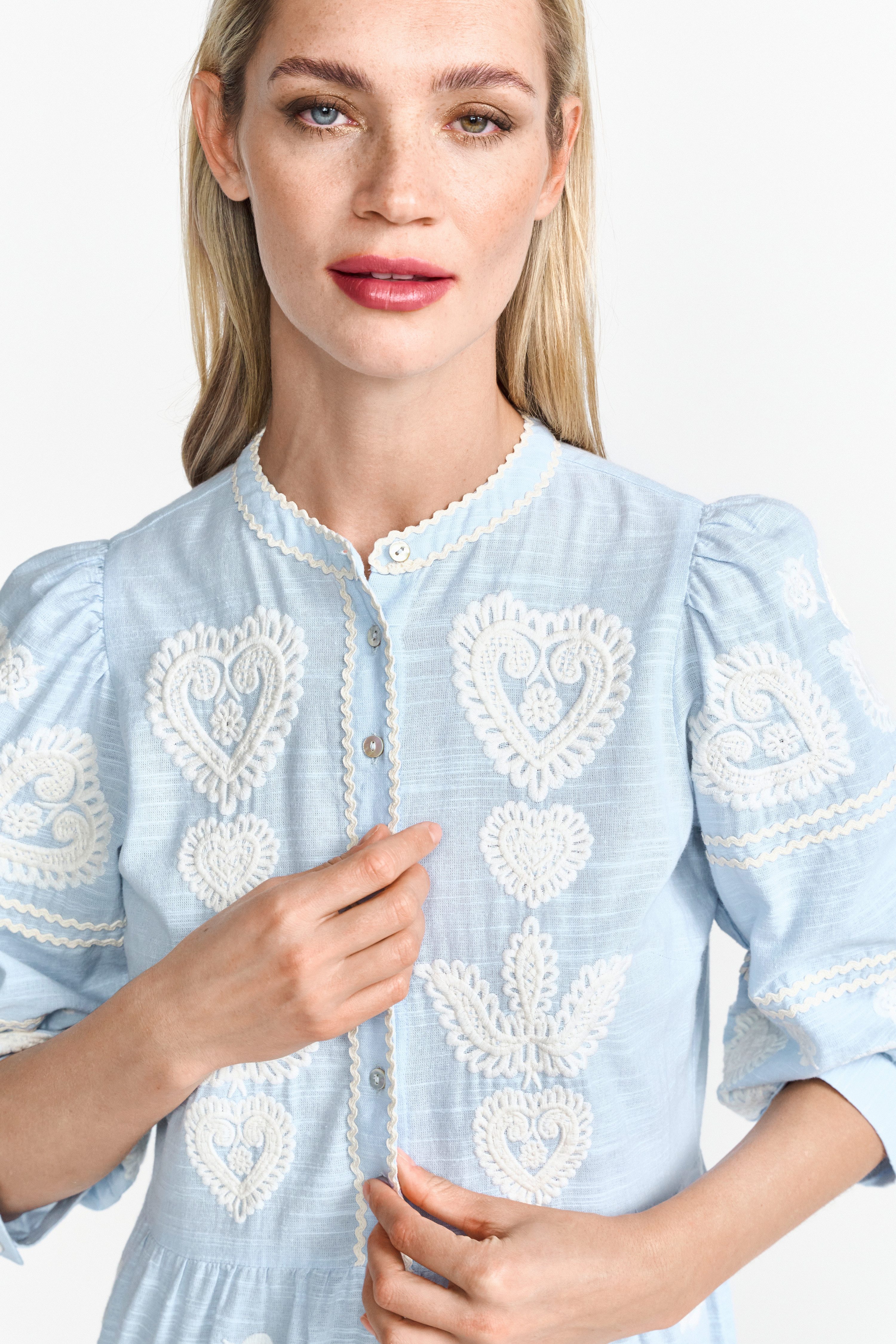 Rich & Royal Maxi-jurk Met knoopsluiting en ronde hals