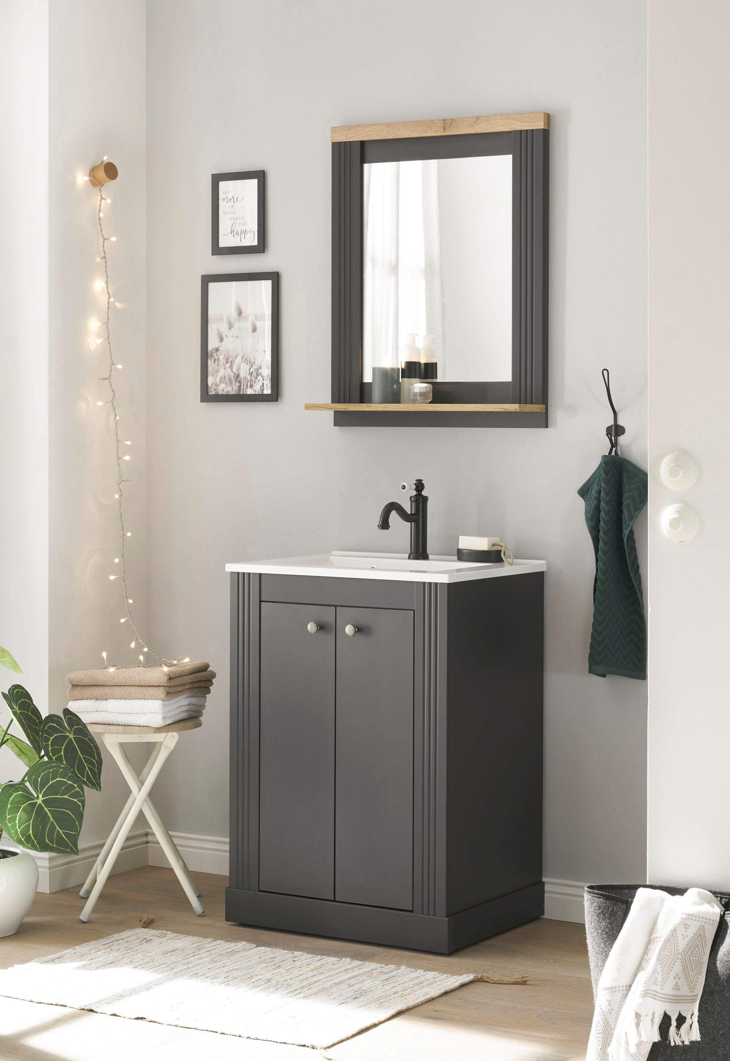 Home affaire Badkamerserie WESTMINSTER, Bad im Landhausstil, 2-teiliges Badezimmer in romantische rustieke stijl, exclusief by otto (2-delig)