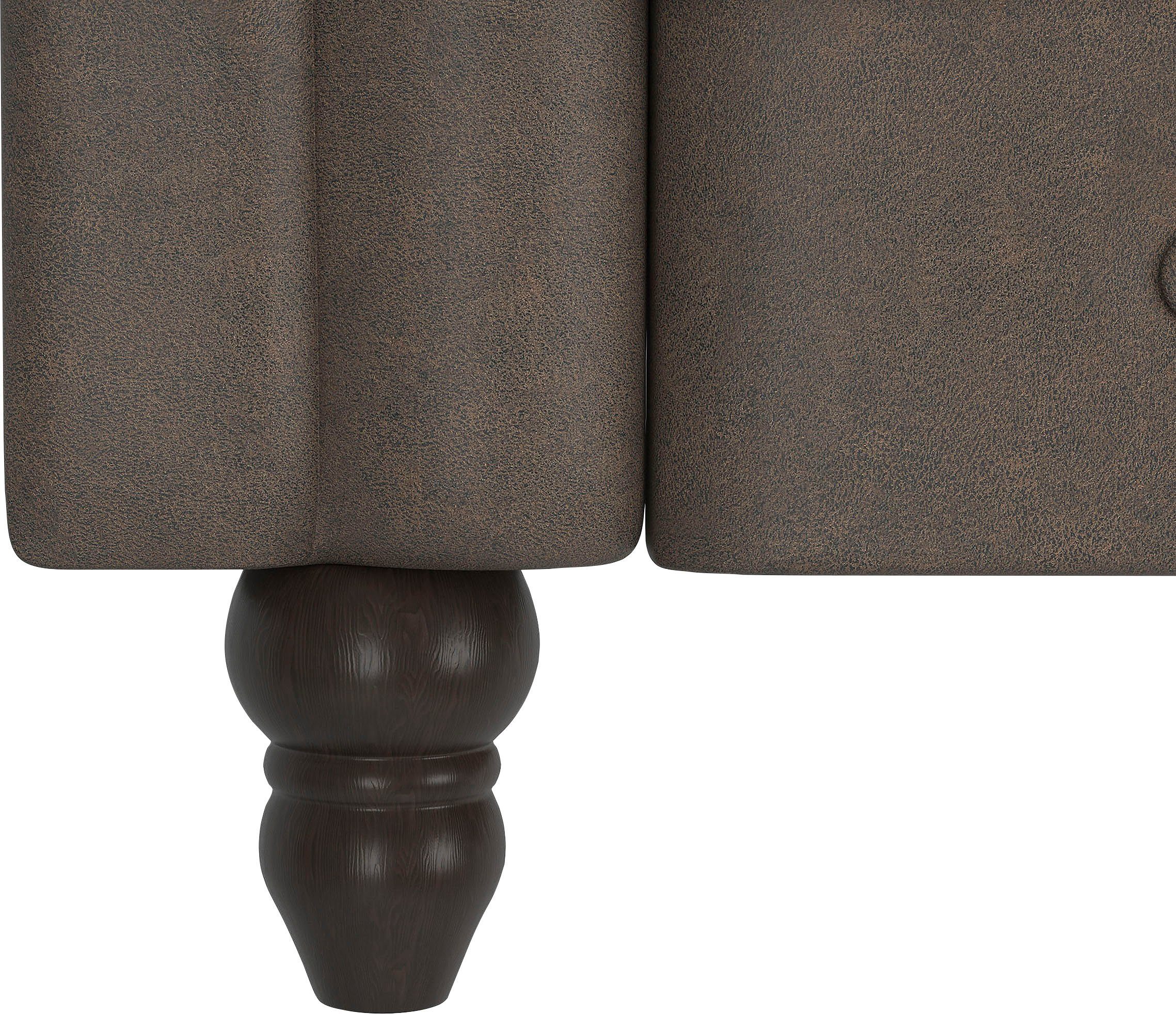 Dorel Home 3-zitsbank Felix, slaapbank 236 cm(ligoppervlak 108 x 190 cm), rugleuning 3-voudig verstelbaar, velours, kunstleer, luxe vintage microvezel