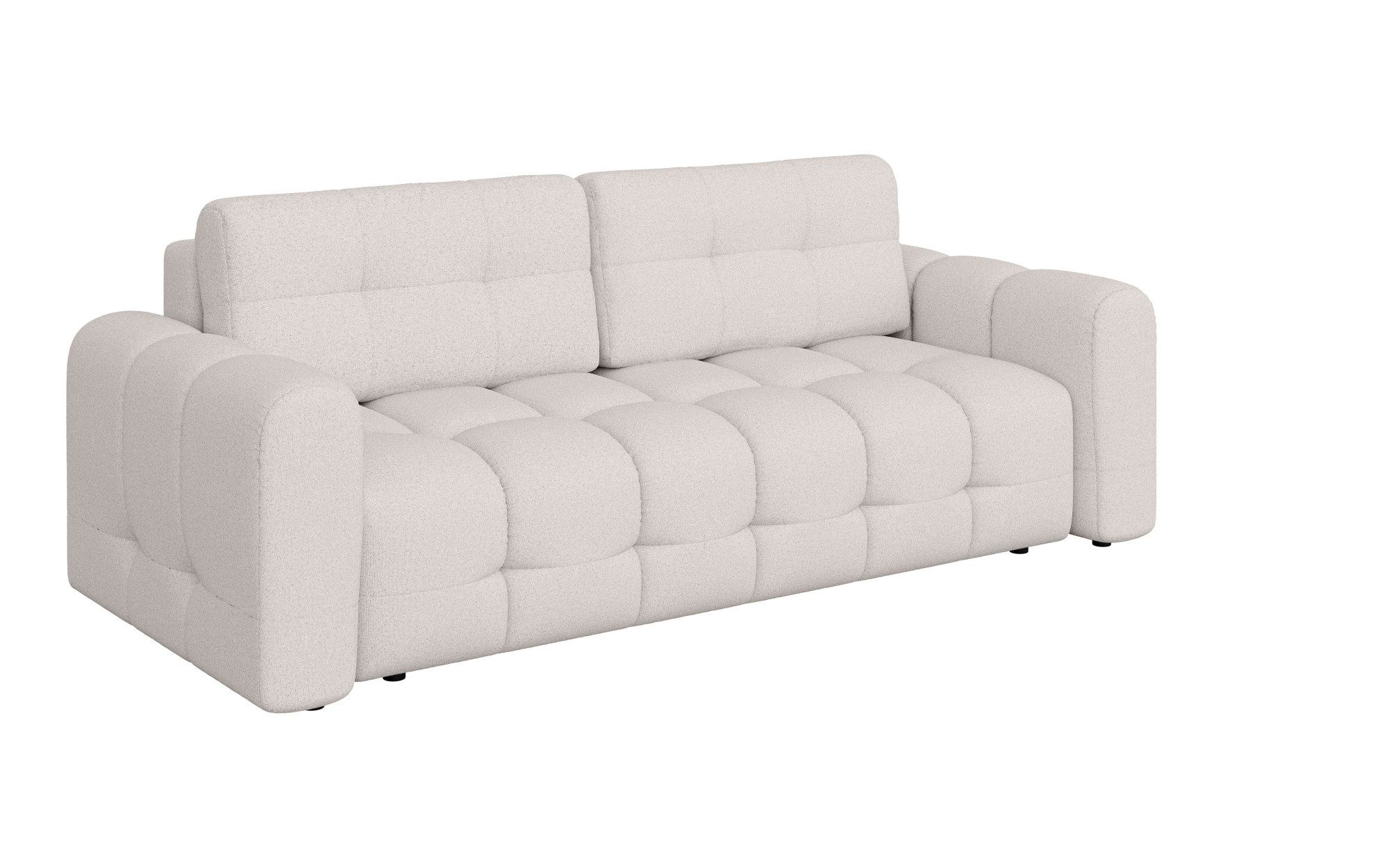 INOSIGN 3-zitsbank Manilla, optioneel met bedfunctie, B/D/H 265/117/91 cm met golfondersteuning, in verschillende materialen en kleuren