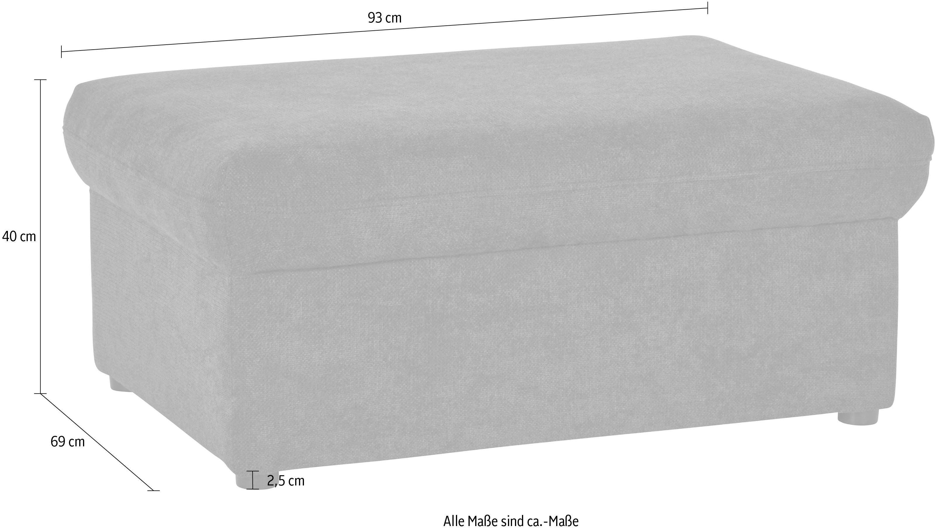 DOMO collection Hocker Topmatras met golfvering, op kunststof glijders