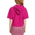 edc by esprit gebreide trui met fijn linnen-structuureffect roze