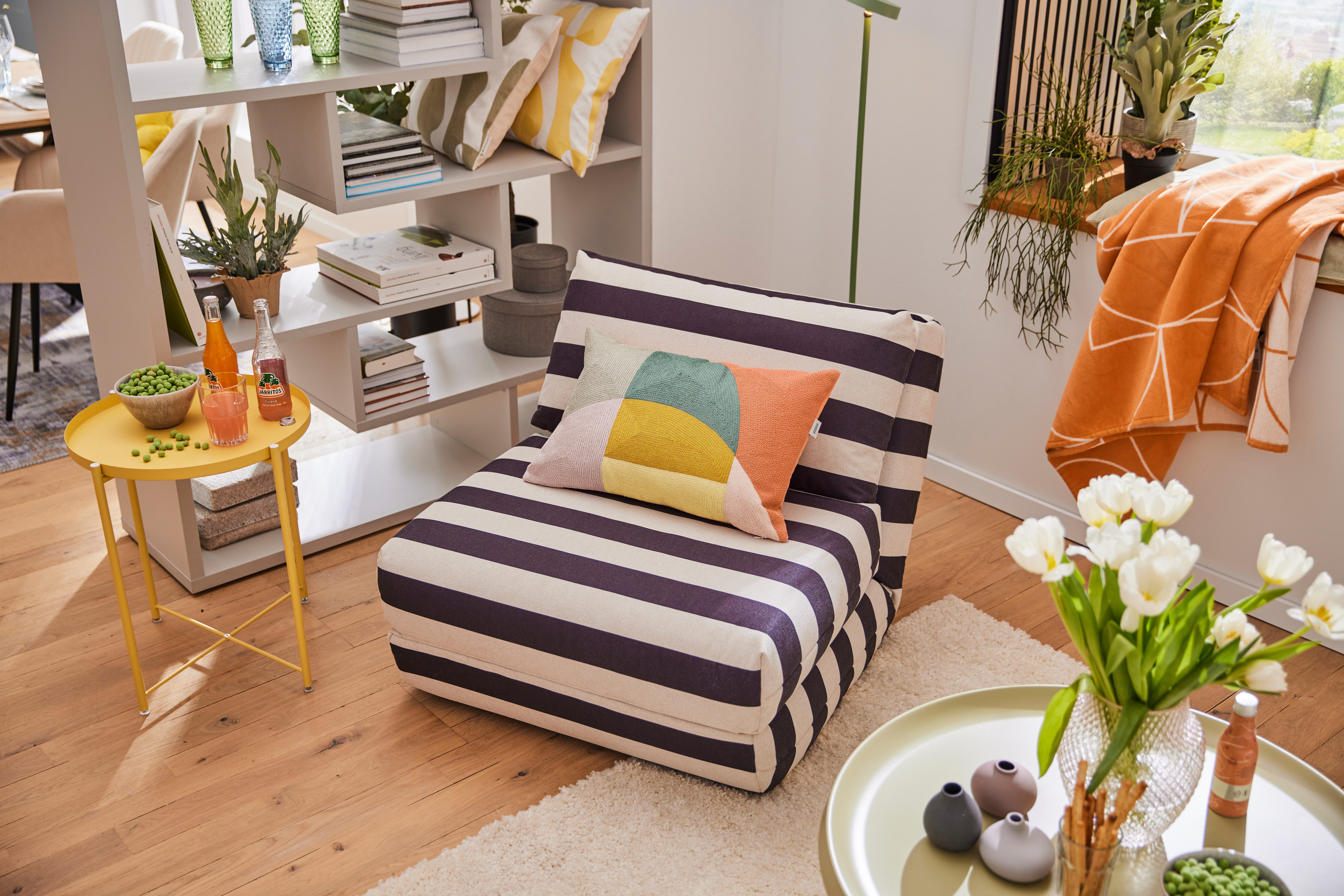 LeGer Home by Lena Gercke Fauteuil Amara Slaapstoel uitklapbaar, bedstoel, met rastering