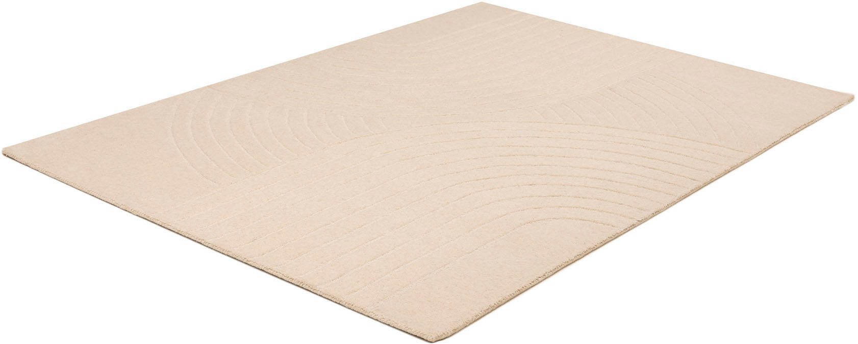 my home Wollen kleed Gabbo design, handgeweven tapijt, 100% wol, handgeweven Hoog-laag effect, 100% wol, scandi-look, natuurlijke vezel, handgemaakt