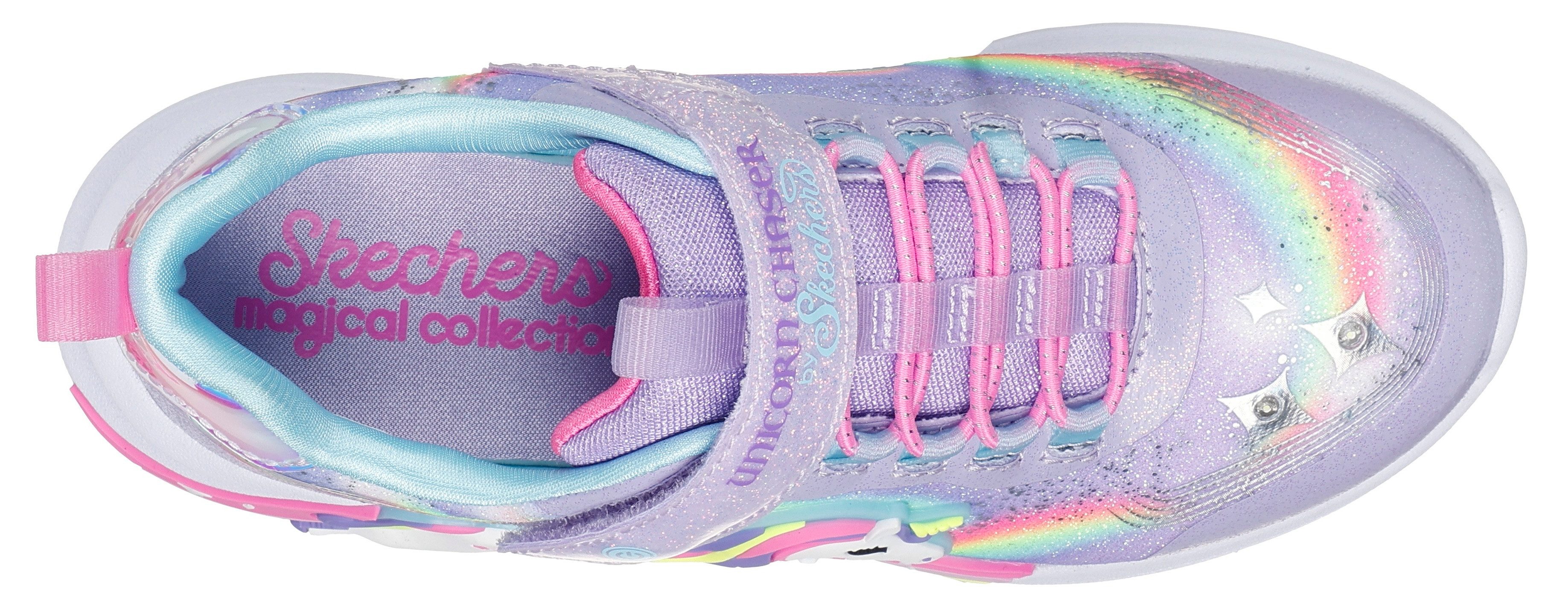 Skechers Sneakers UNICORN CHASER Knipper schoen met eenhoorn, maatsjabloon om te downloaden