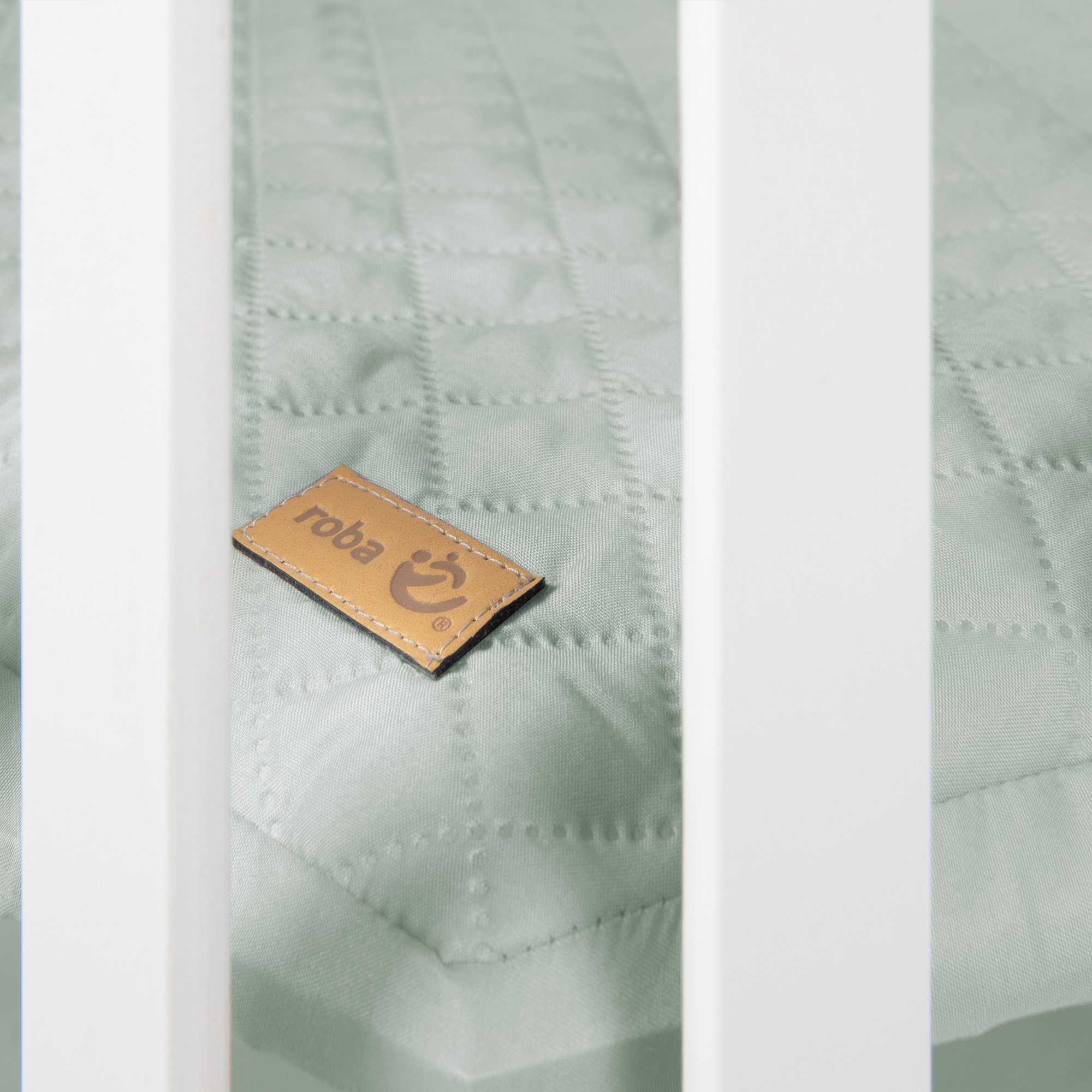 Roba® Box Style wit, 6-hoekig met boxkleed frosty green
