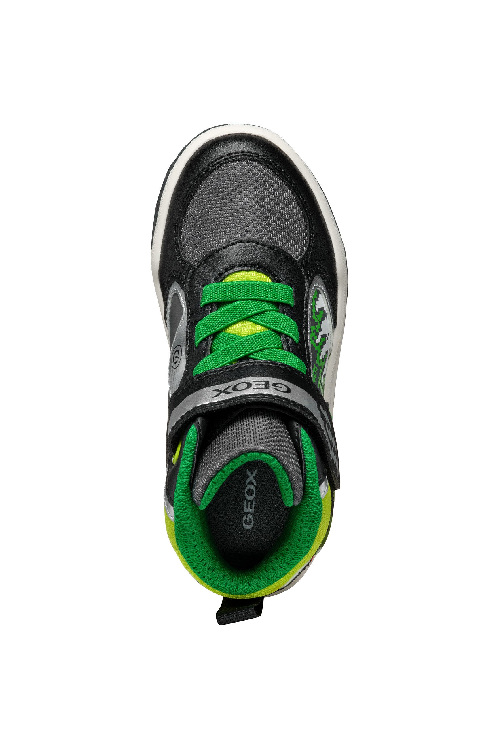 Geox Sneakers J INEK BOY_Knipogschoen Veterboots met coole blinkfunctie, maatsjabloon om te downloaden