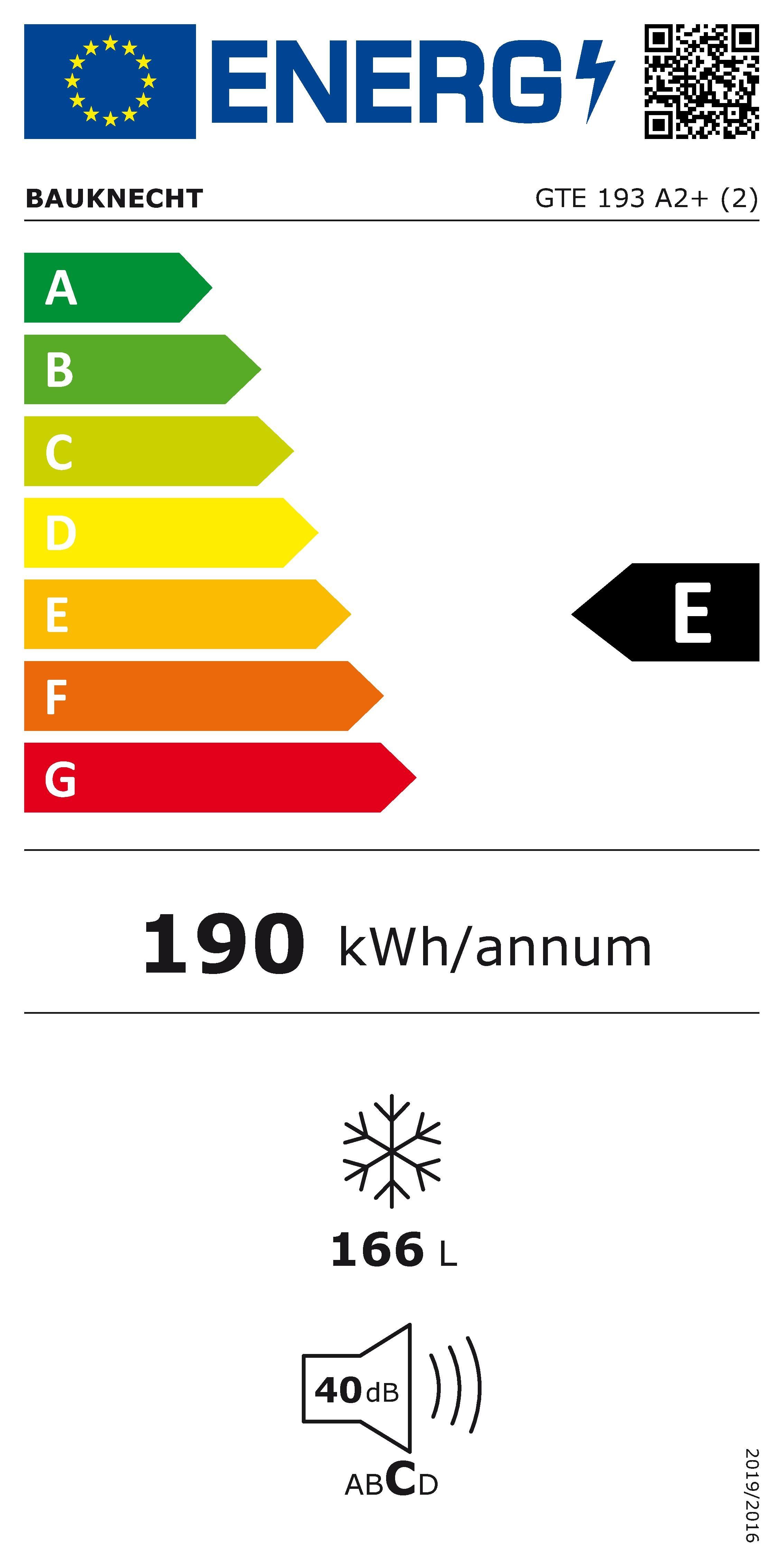 BAUKNECHT Vrieskist GTE 193 A2+ (2)