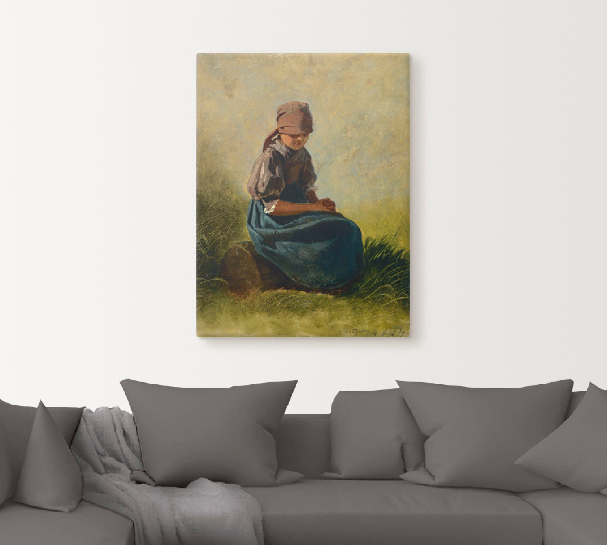 Artland Artprint Boeren meisje met gevouwen handen als artprint op linnen, muursticker of poster in verschillende maten