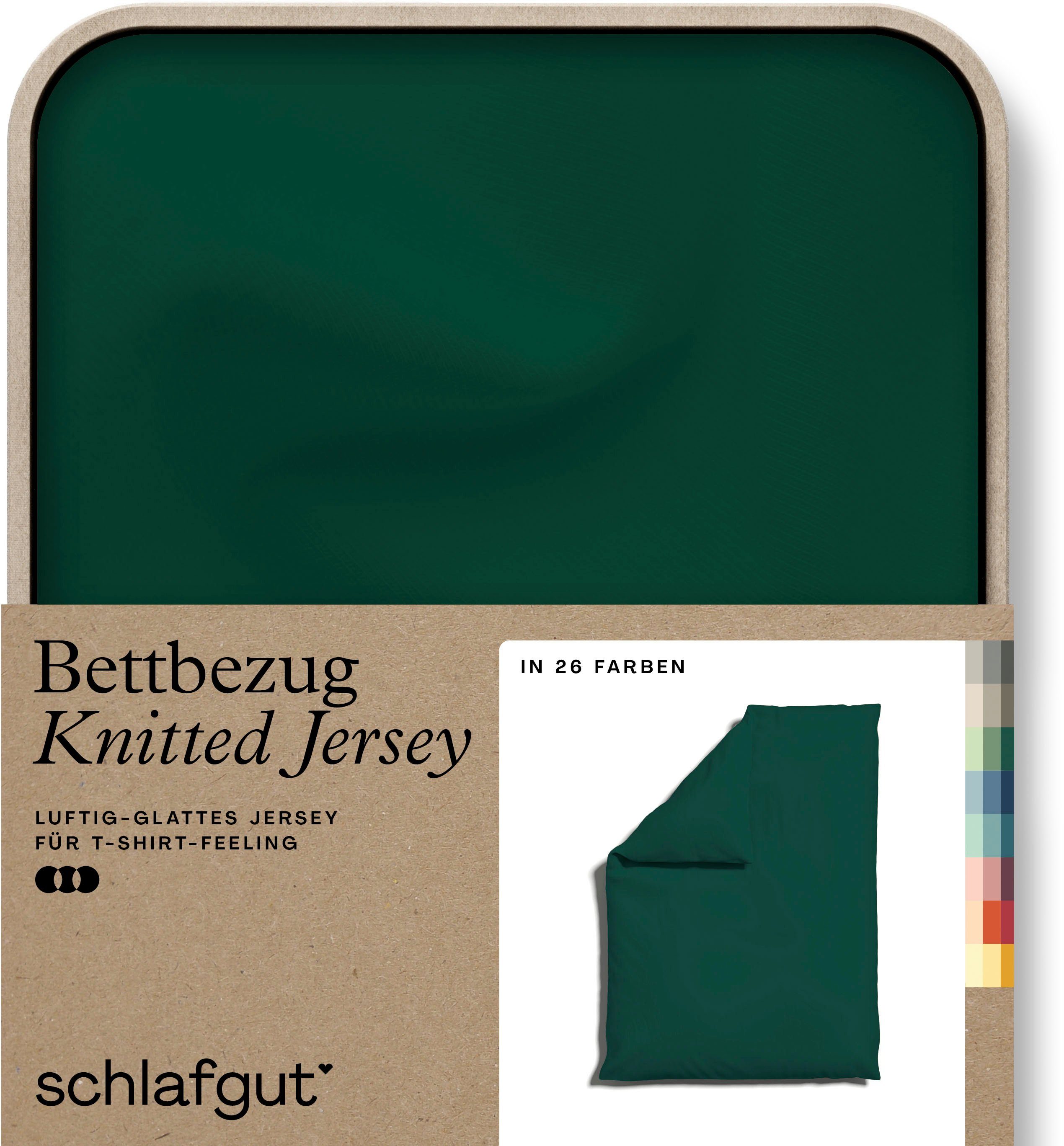 Schlafgut Dekbedovertrek Gebreide jersey uni, van biologisch katoen met elastaan, rits kreukvrij, mix & match beddengoed: bijpassende kussenhoes