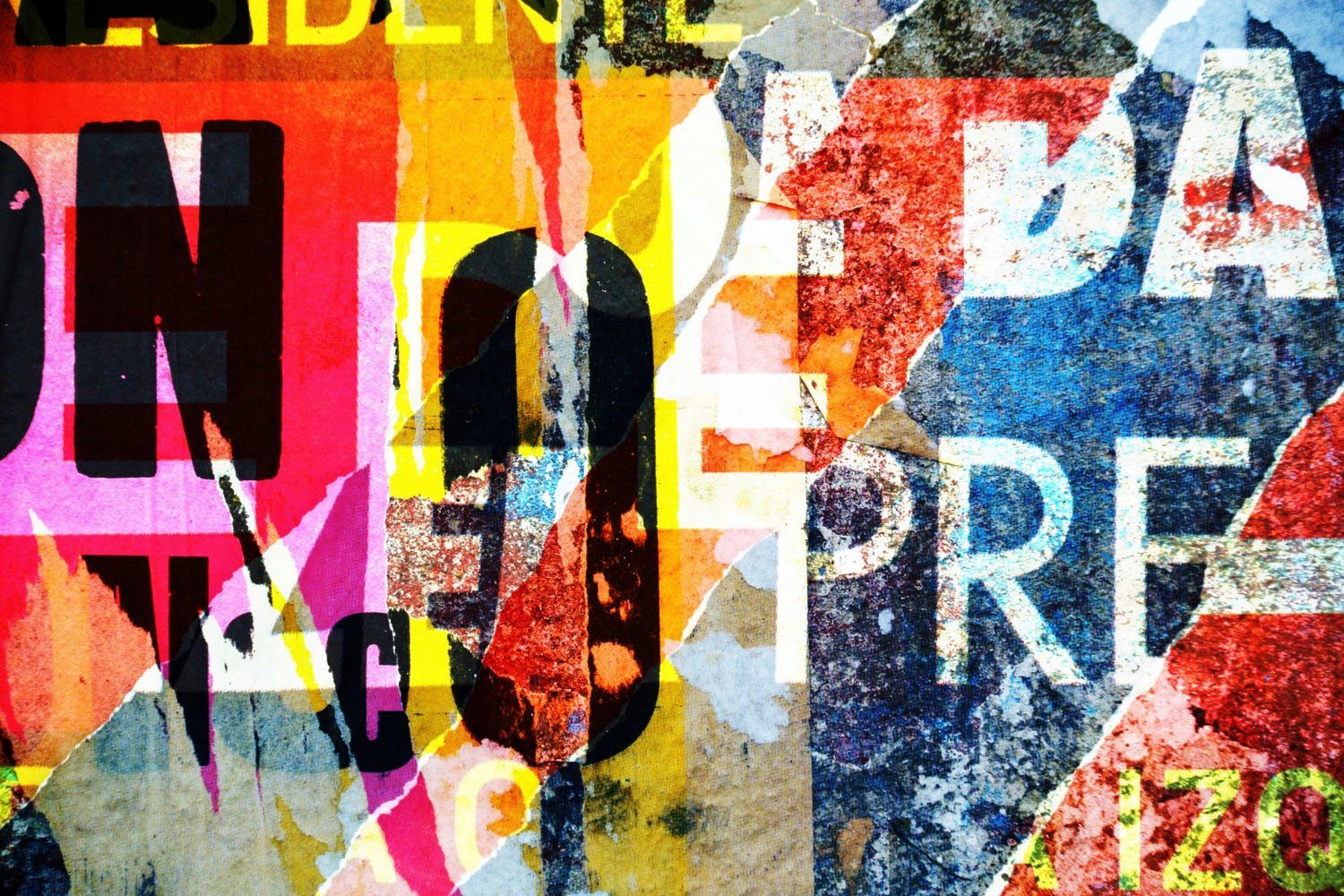 queence Artprint op acrylglas Papierstukken Fine Art-print in galeriekwaliteit foto schilderijen maat 90 cm x 60 cm x 2,4 cm multicolor