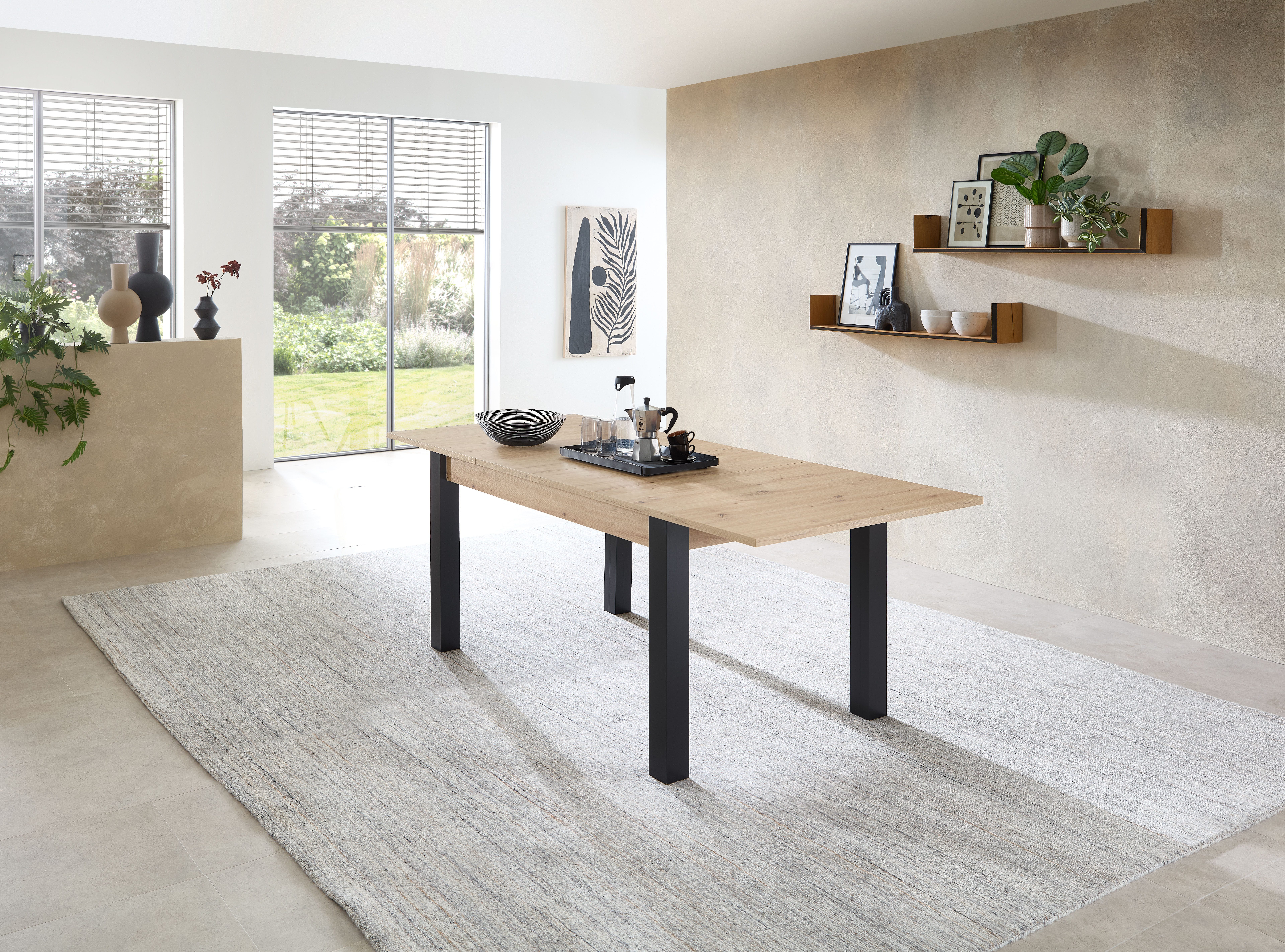 Stolkom Eettafel LUCAS, TOPSELLER! 140-210 cm uitschuifbaar, tafel in eiken artisan decor