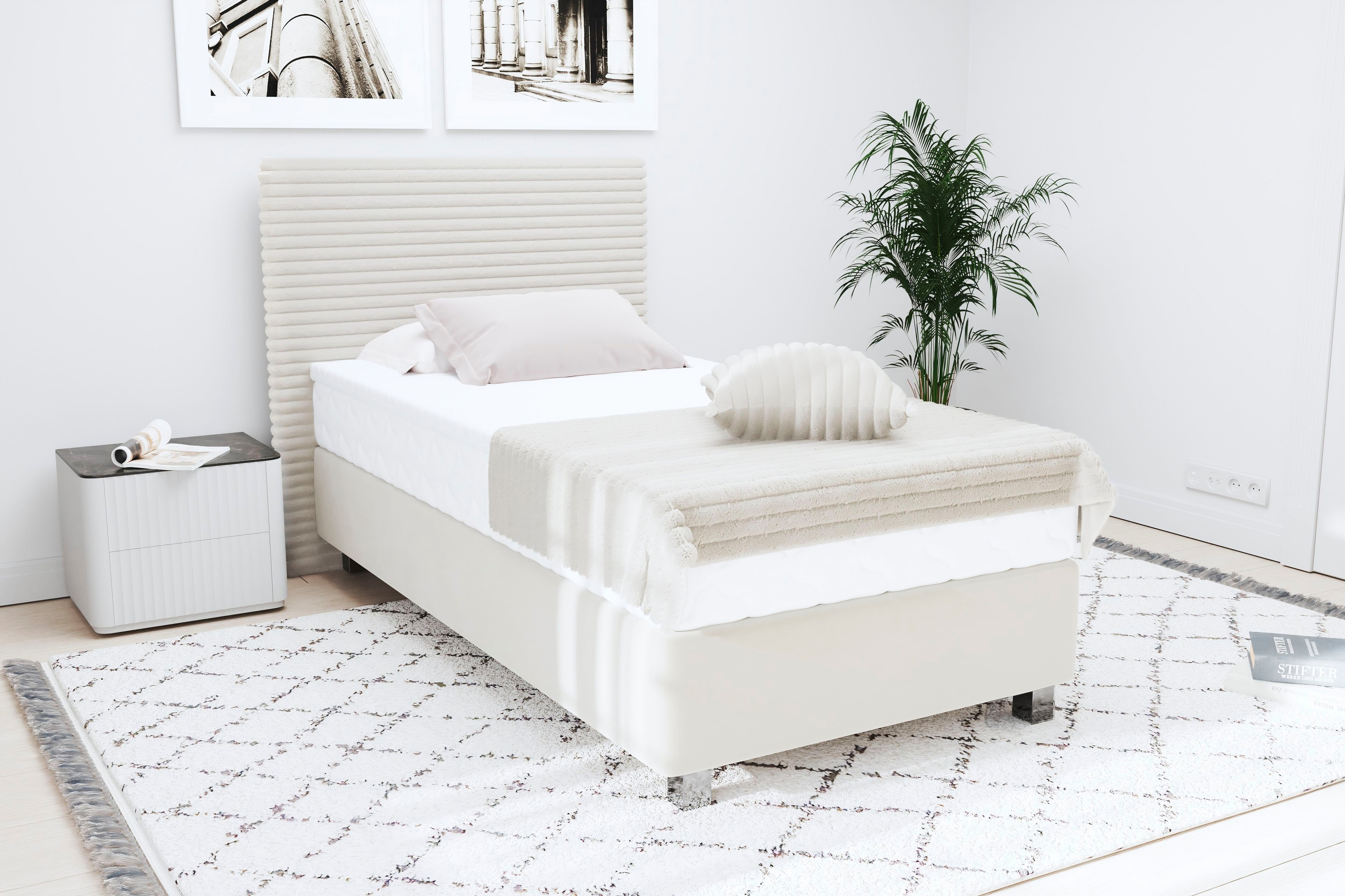 Westfalia Polsterbetten Boxspring Sven incl. sierkussens, naar keuze met of zonder koudschuim matrastopper boxsprings beige