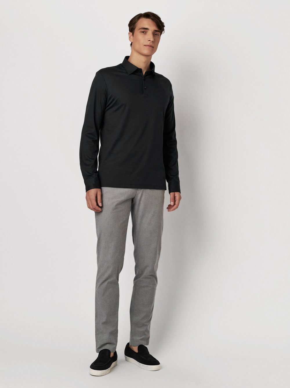 Desoto Poloshirt met lange mouwen Essentieel Polo Kent 1/1