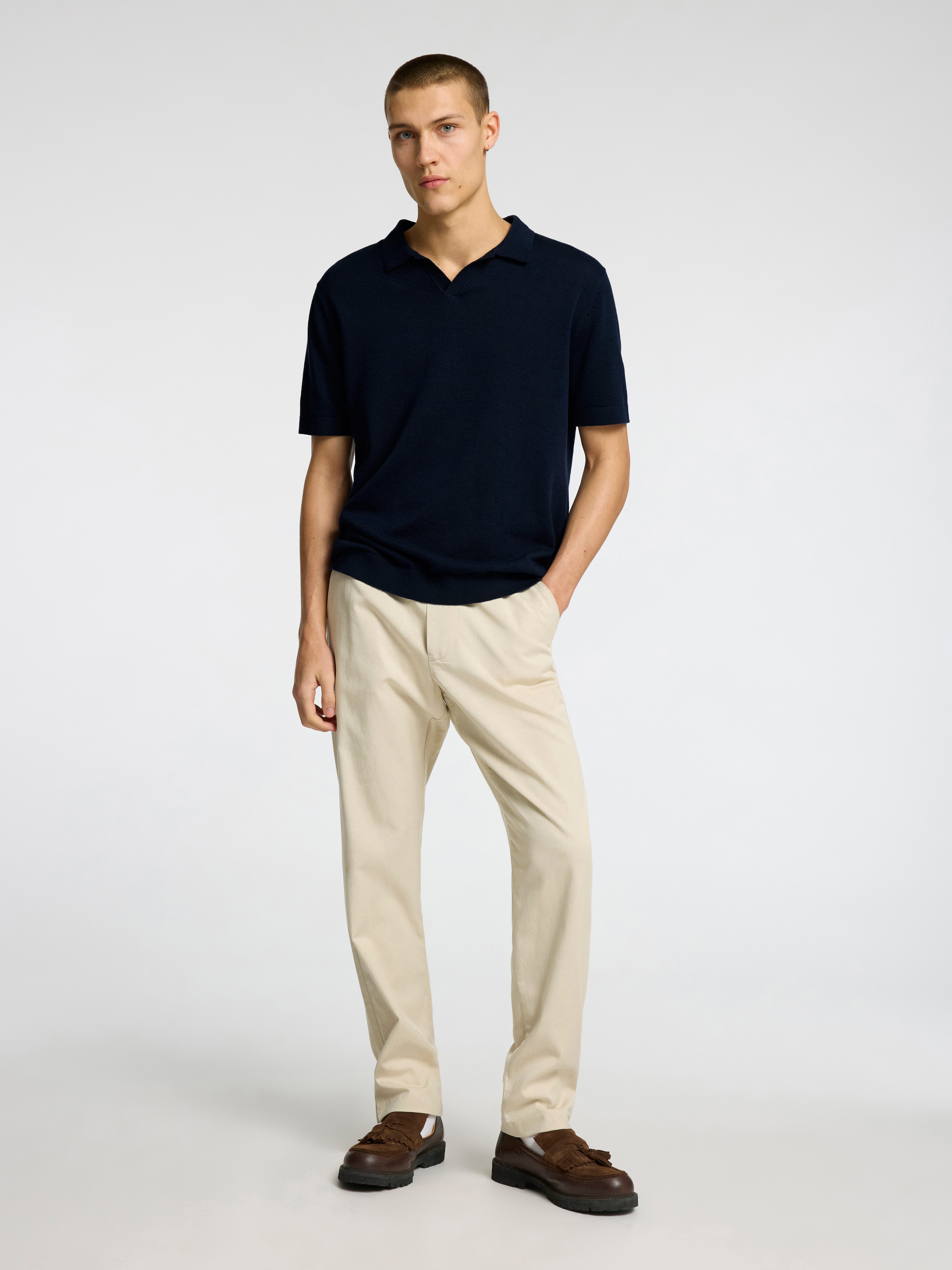 SELECTED HOMME Poloshirt SLHMATTIS SS KNIT SUN OPEN POLO NOOS