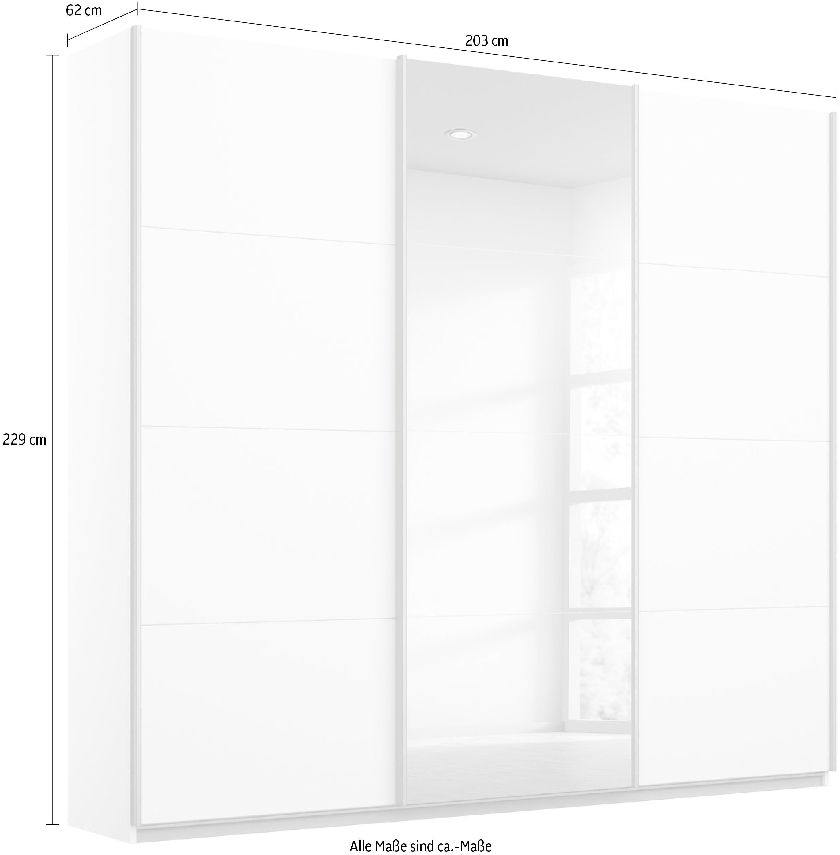 rauch Zweefdeurkast Kledingkast kast garderobe BESTSELLER KOLUNA met spiegel inclusief 2 binnenladen en extra legplanken made in germany
