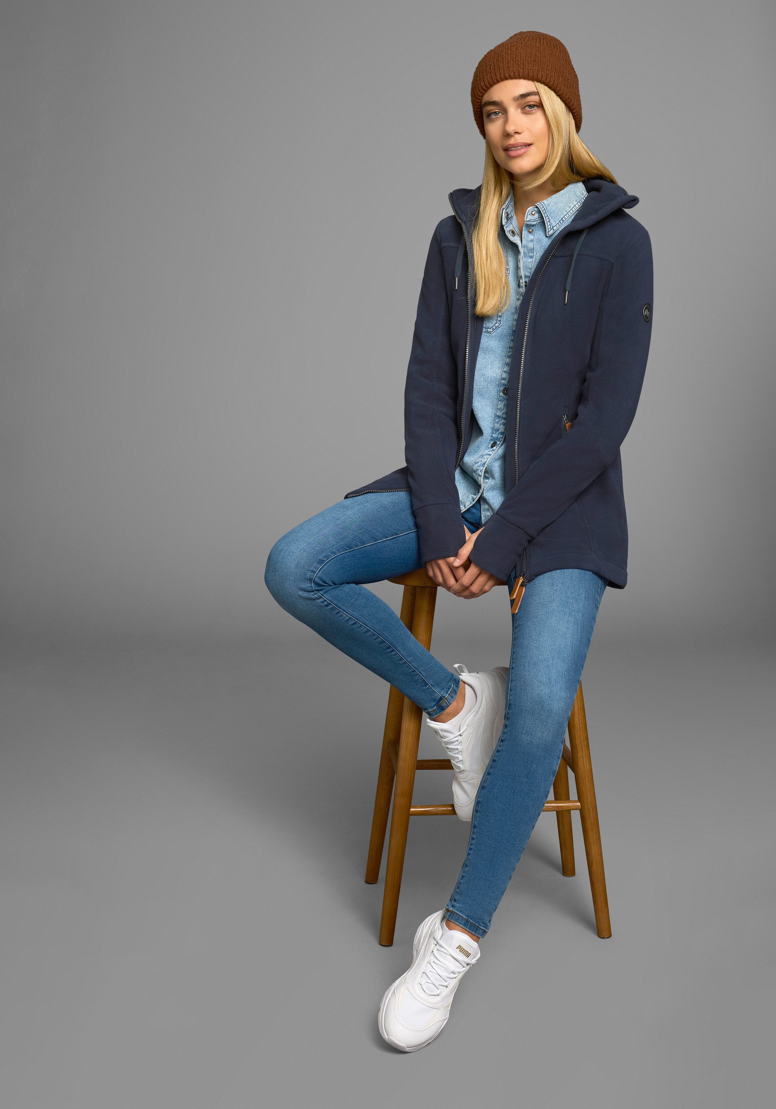 Polarino Fleecejack van fleece, ademend, sneldrogend