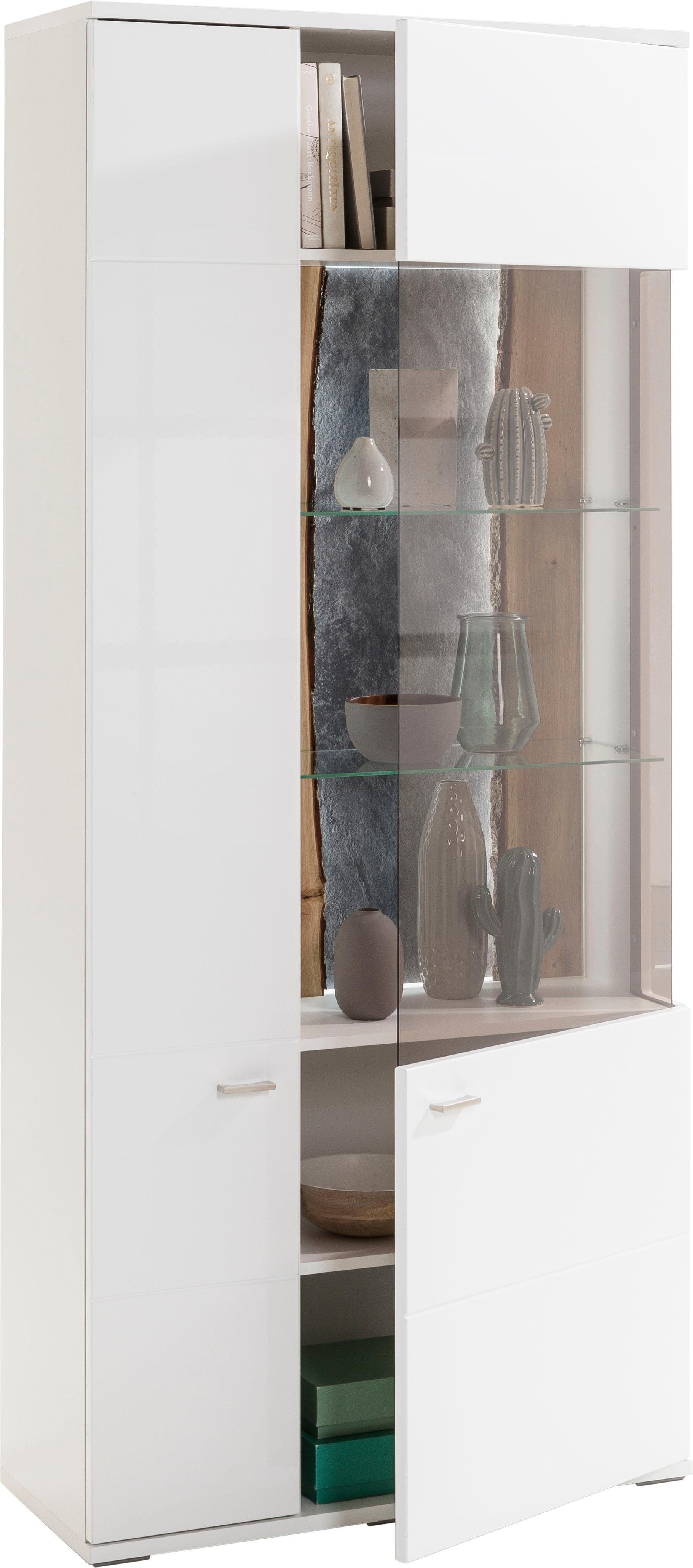 set one by Musterring Vitrinekast Tacoma Type 05/06, hoogte 207,4 cm, met getinte glasdeur