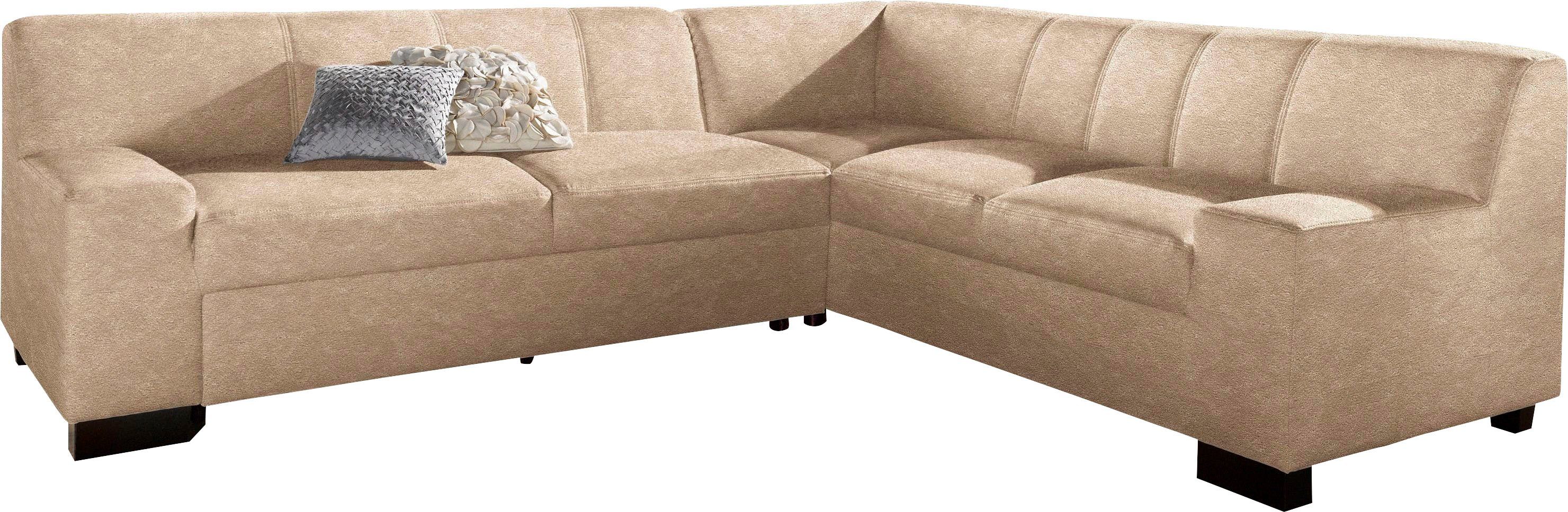 DOMO collection Hoekbank Norma, moderne armleuningen, tijdloos en elegant, L-vorm