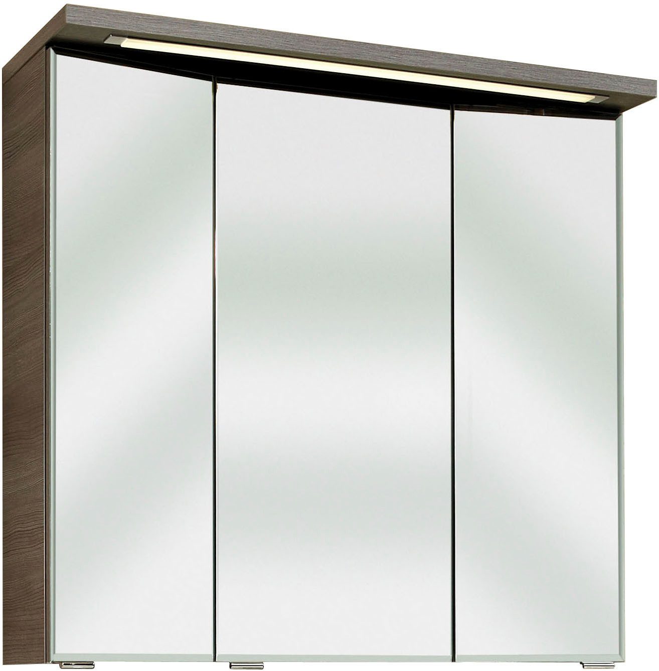 Saphir Badmeubelset Trentino 2-delig keramische wasbak met LED spiegelkast Badkamermeubel-set 79cm breed, incl. deurdemper, 3 deuren, 2 lades (3 stuks)