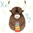 wall-art wandfolie veelkleurige dierenwereld letter xy (1 stuk) multicolor