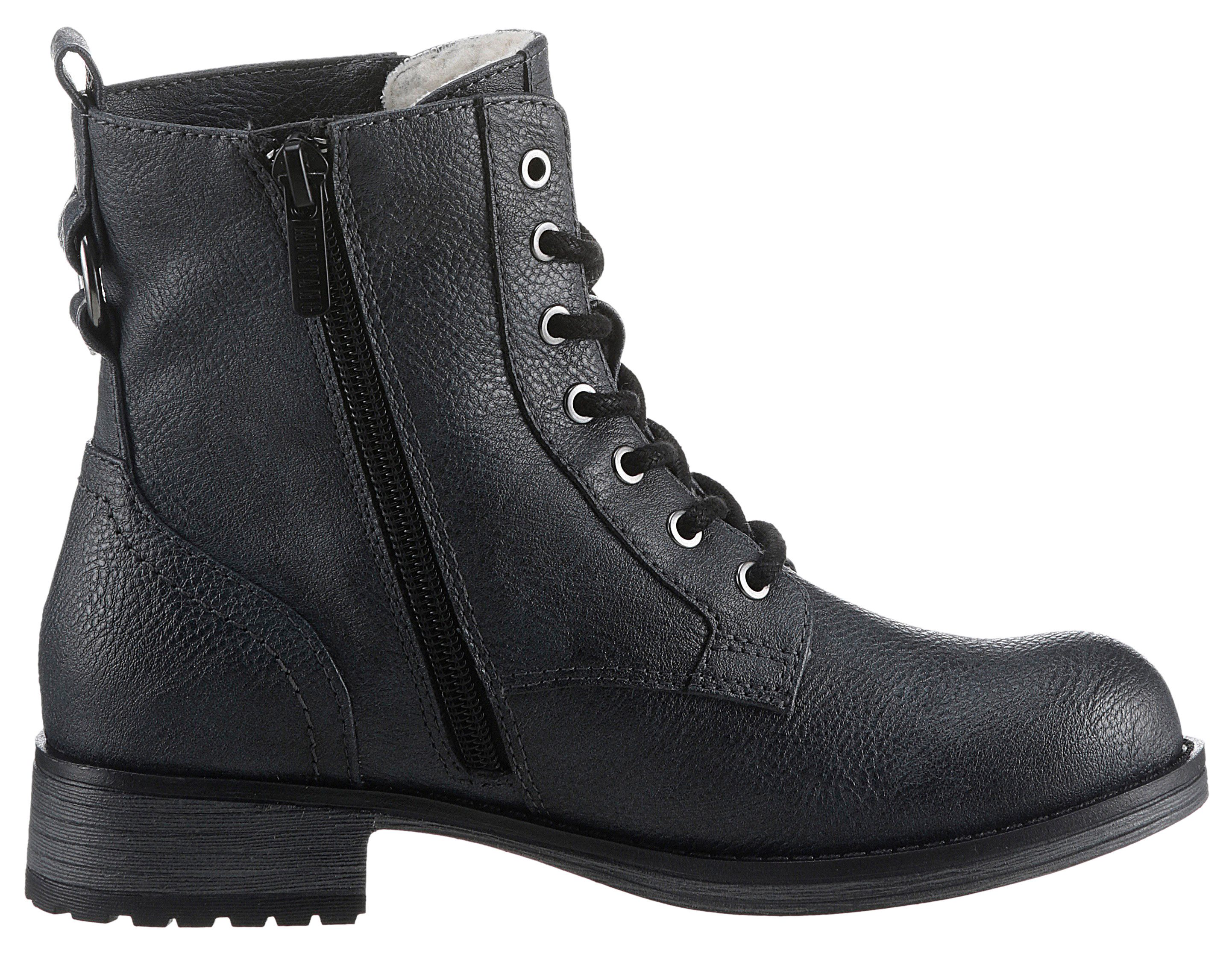 Mustang Shoes Winterlaarzen lace-up boots, ankle boots, block heel, with zipper