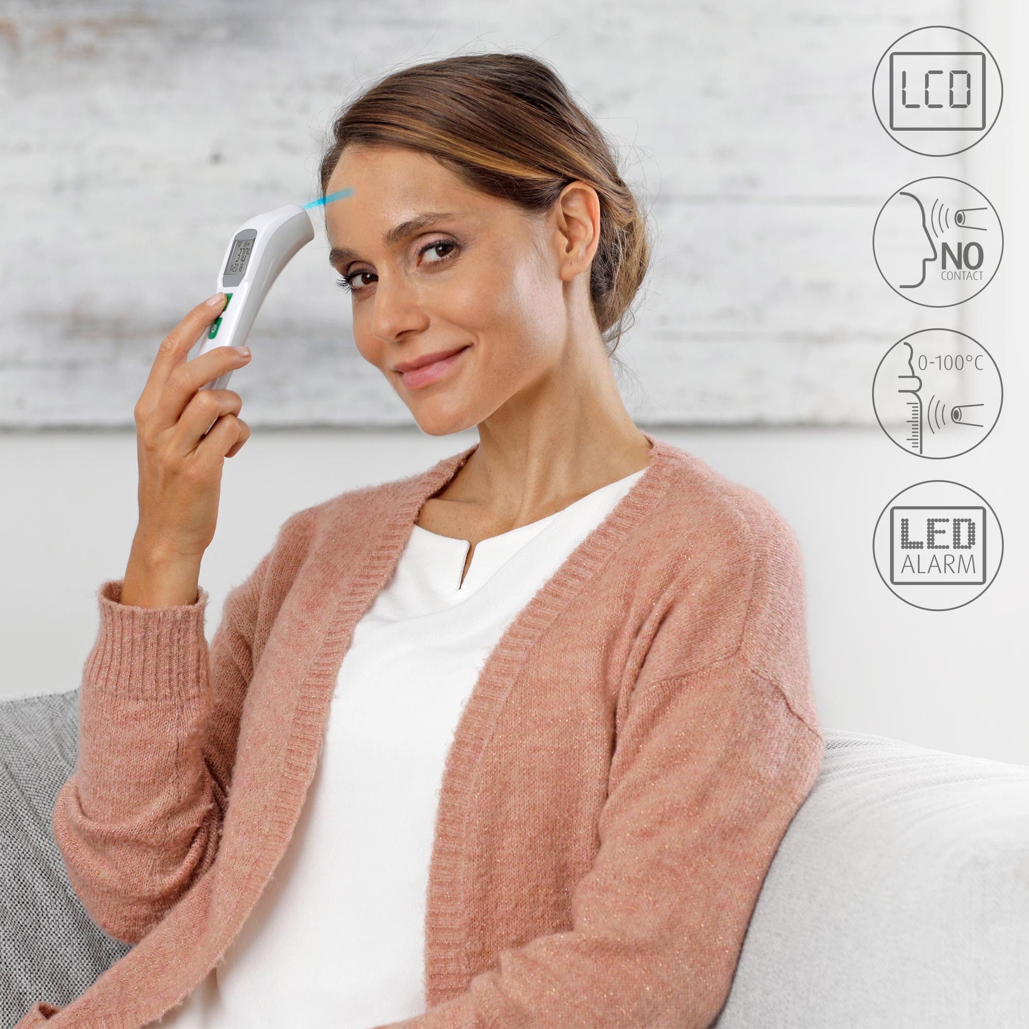 Medisana Infrarood-thermometer TM 760 Meten van lichaam- en oppervlaktetemperatuur met koortsalarm