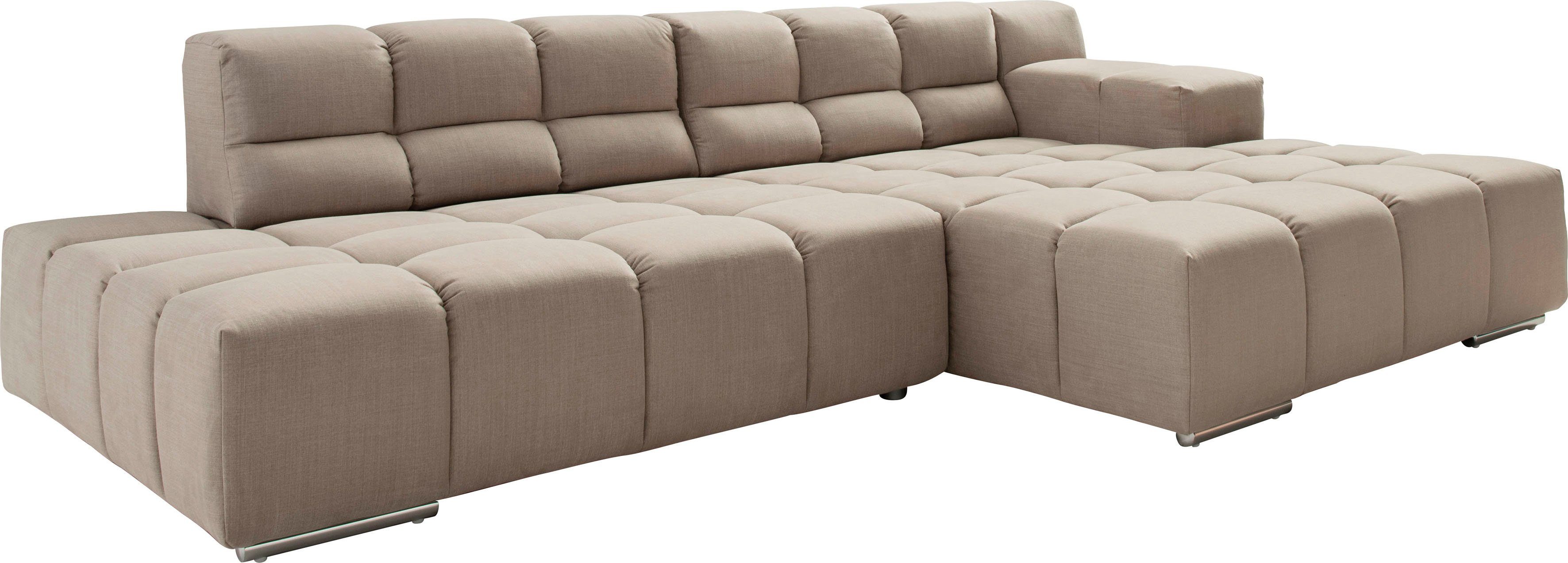 designwerk Hoekbank Temple, designsofa ontmoet hoog zitcomfort, L-vorm Recamiere links of rechts, met verstelling zitdiepte