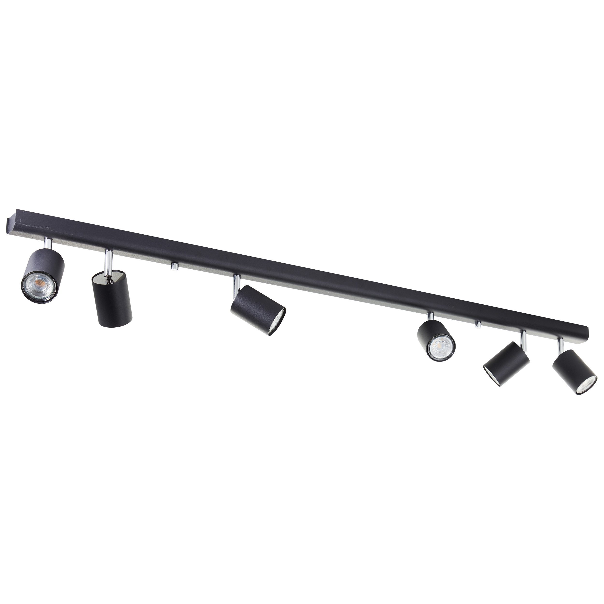 Brilliant Leuchten Plafondspot Different Spotbalk, 119 cm, 6x GU10, schwenkbaar, metaal, zwart (1 stuk)