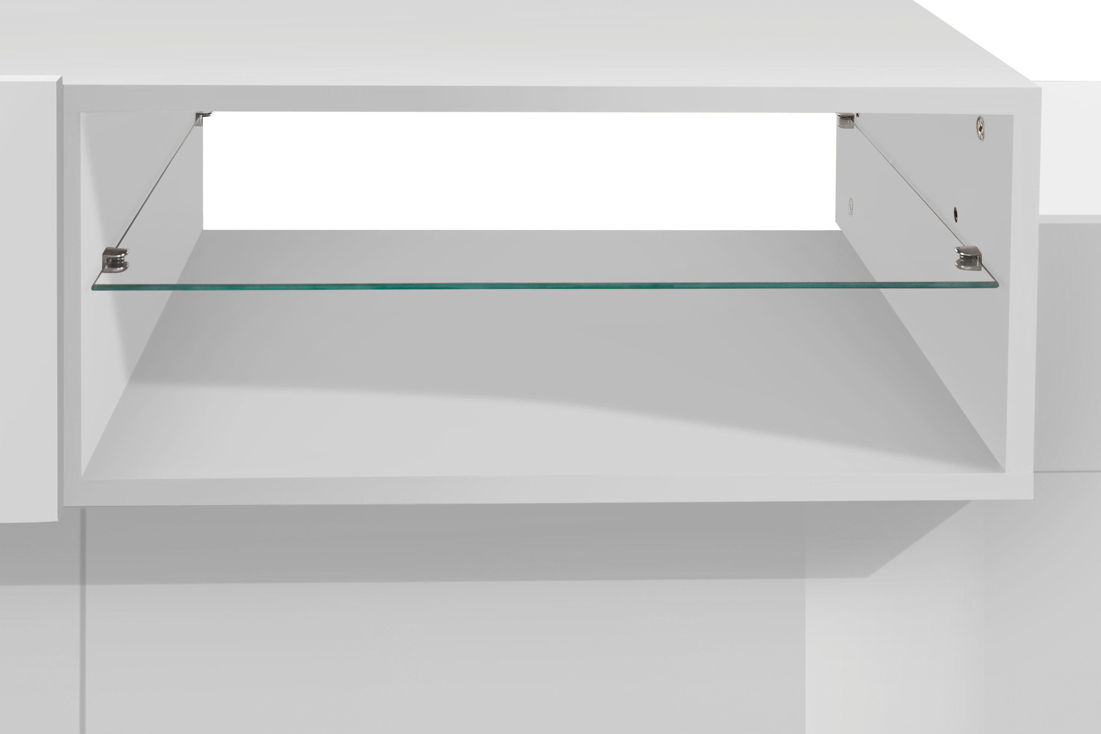 INOSIGN Tv-meubel Coro, lowboard, TV-commode, TV-meubelen, TV-bank met 2 kleppen, 1 deur, 1 glazen plank, breedte 160