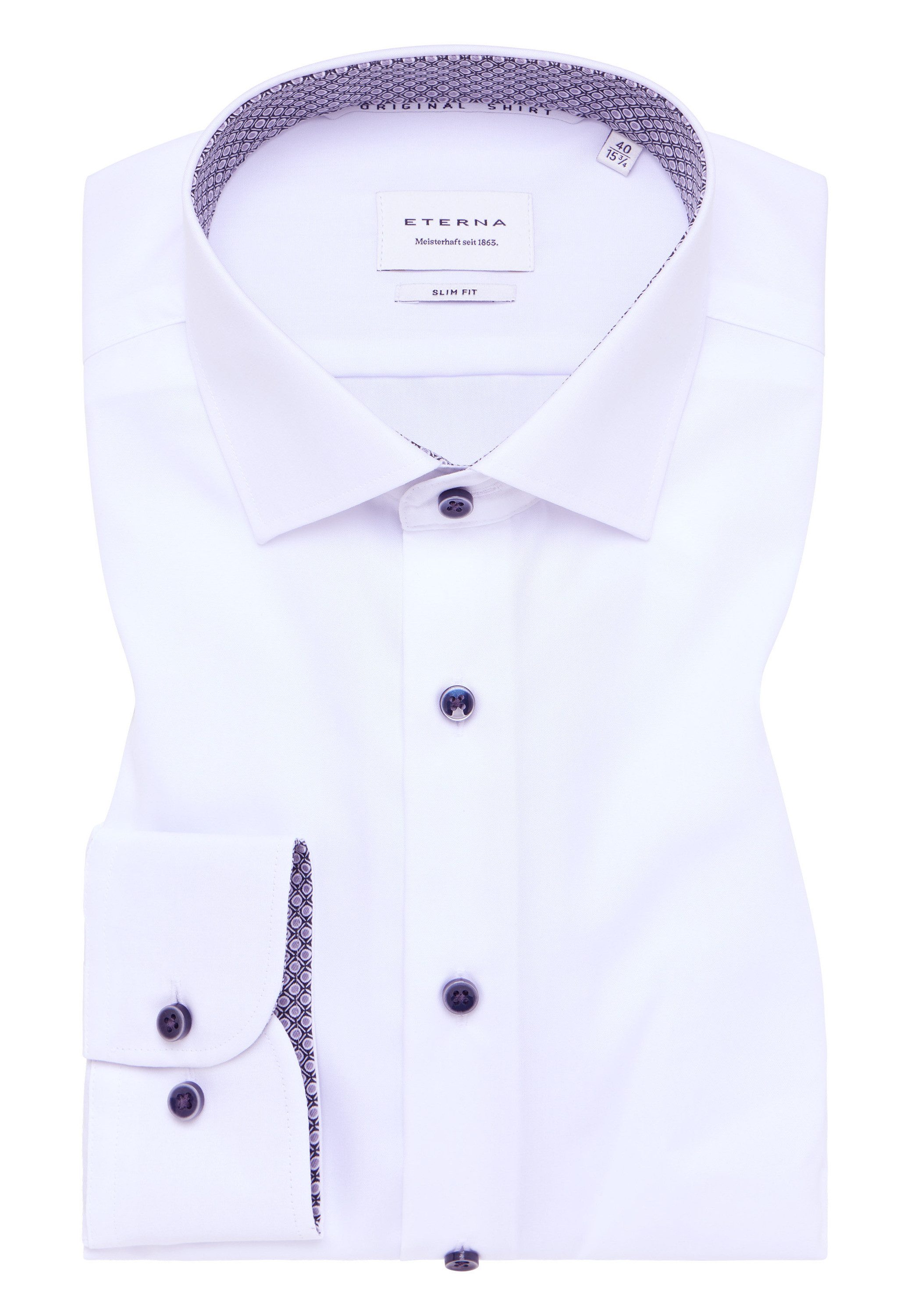 Eterna Overhemd met lange mouwen Slim fit NON IRON (strijkvrij)