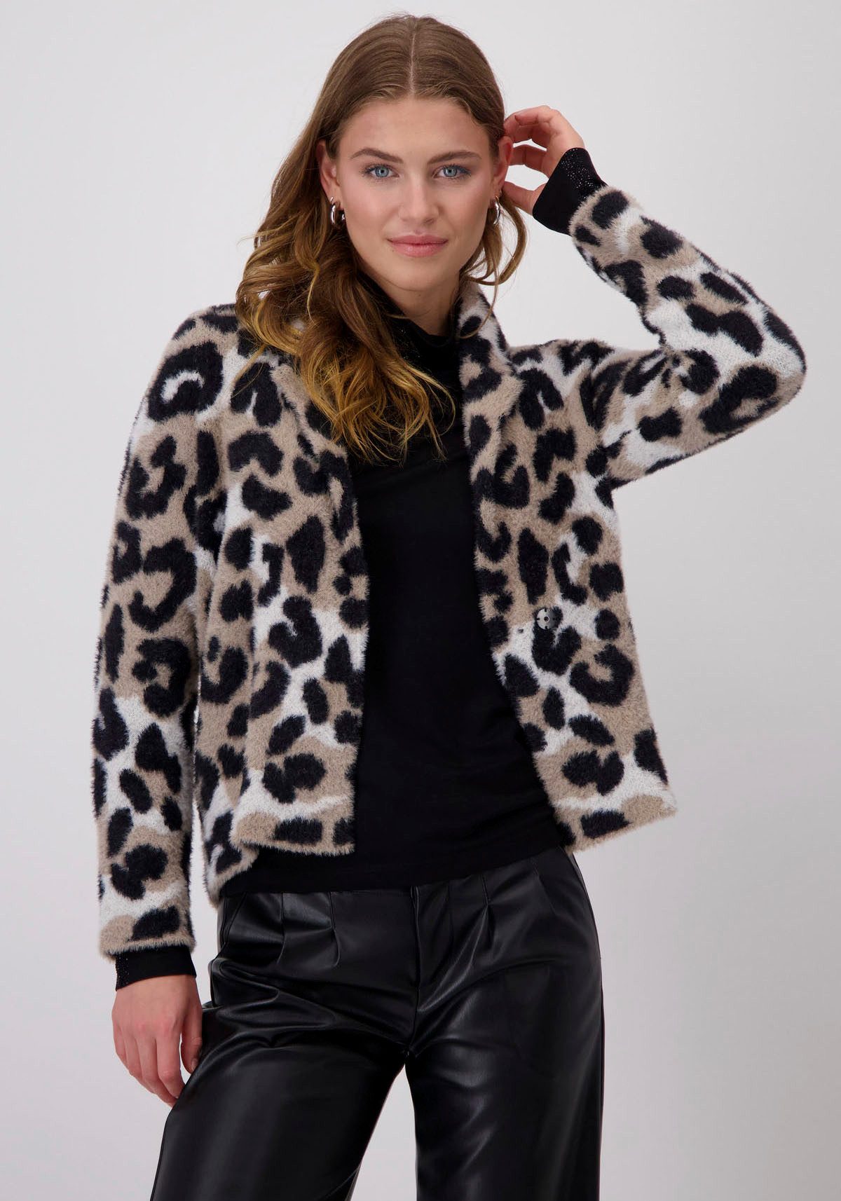 Monari Vest met dierenprint
