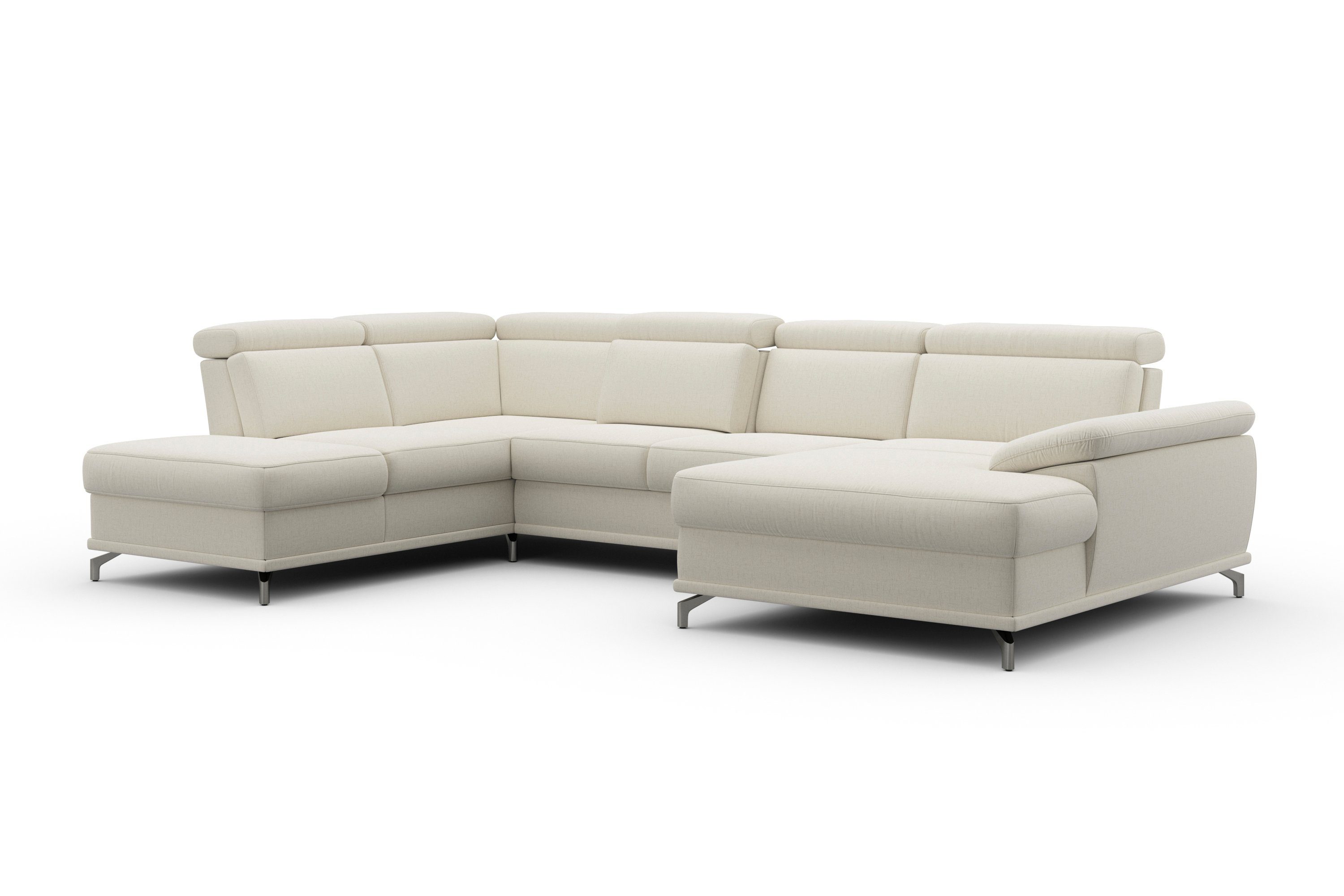 sit&more Zithoek Cabrio U-vorm, met zitdiepteverstelling, arm- en hoofdsteunverstelling