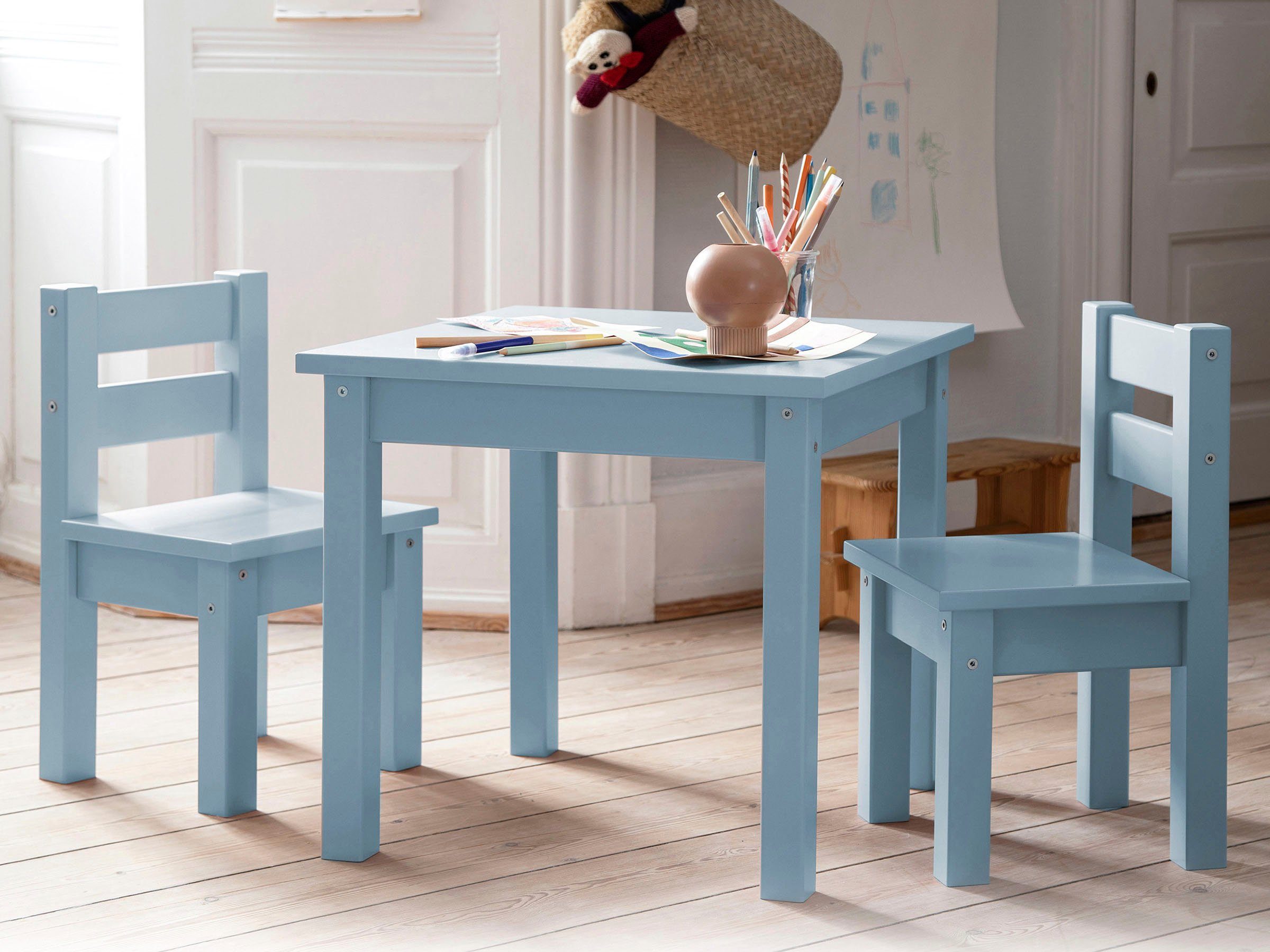 Hoppekids Kinderzithoek MADS kinderzithoek in vele kleuren, met twee stoelen (set, 3-delig)