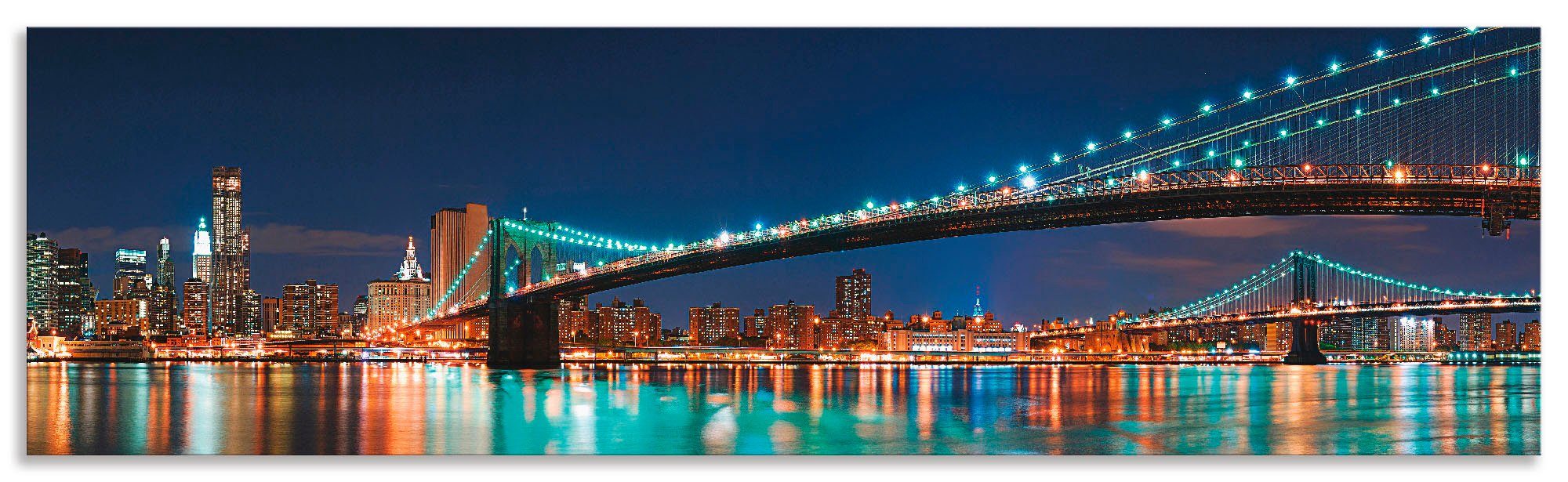 Artland Keukenwand New York skyline Brooklyn Bridge zelfklevend in vele maten - spatscherm keuken achter kookplaat en spoelbak als wandbescherming tegen vet, water en vuil - achter