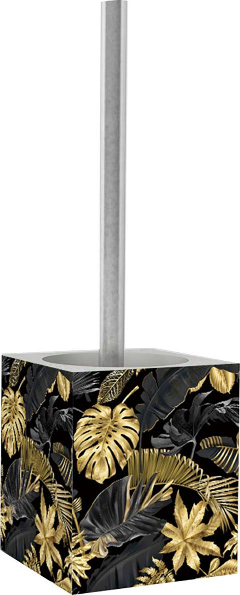 Sanilo Set badkameraccessoires Golden Leaves modern design, volle kleuren, eersteklas materiaal (combi-set, 2-delig)