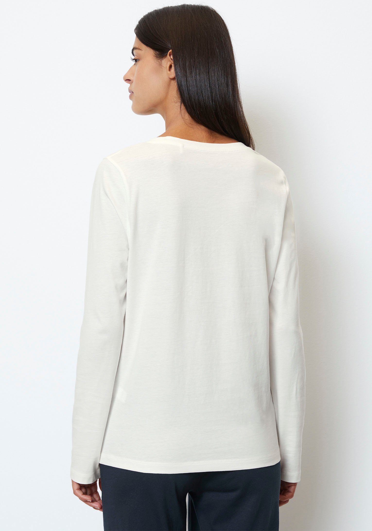 Marc O'Polo Pyjama top Mix & Match Cotton met borstprint in contrastkleur