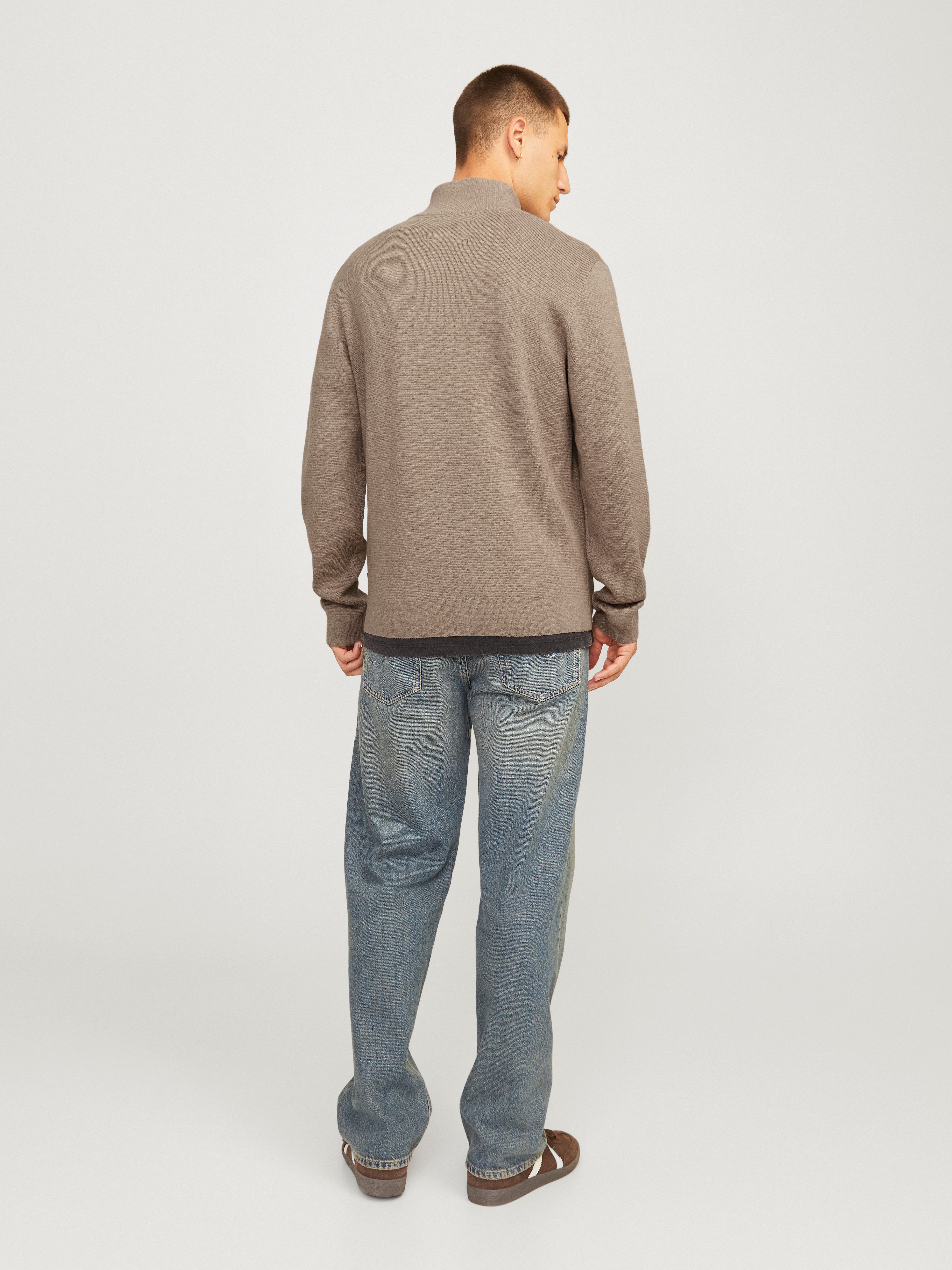 Jack & Jones Schipperstrui JPRBLAMILANO STITCH KNIT HALF ZIP SN