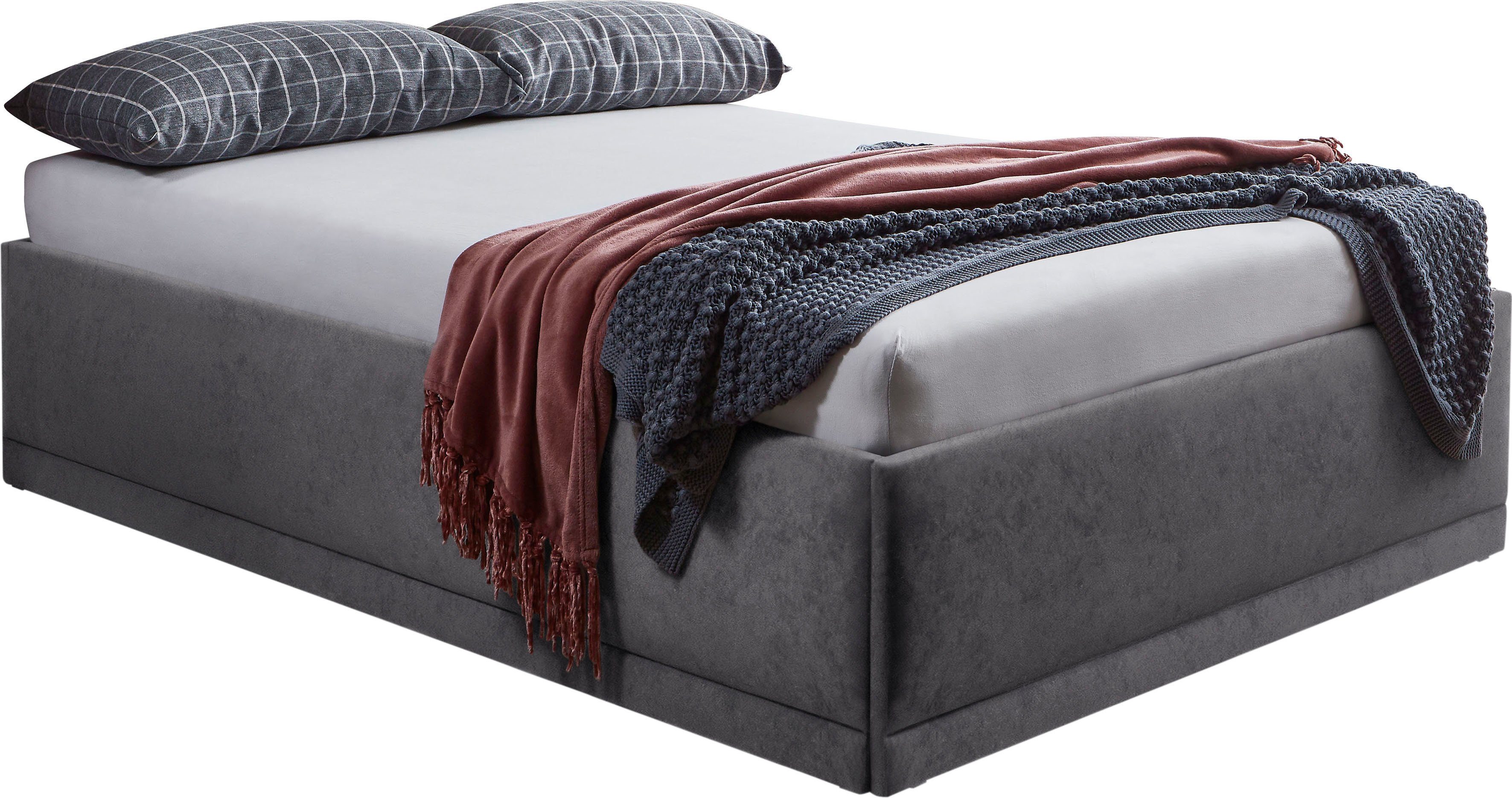 Westfalia Polsterbetten Gestoffeerd bed Texel Comforthoogte met sierkussen, bedkist bij uitvoering met matras